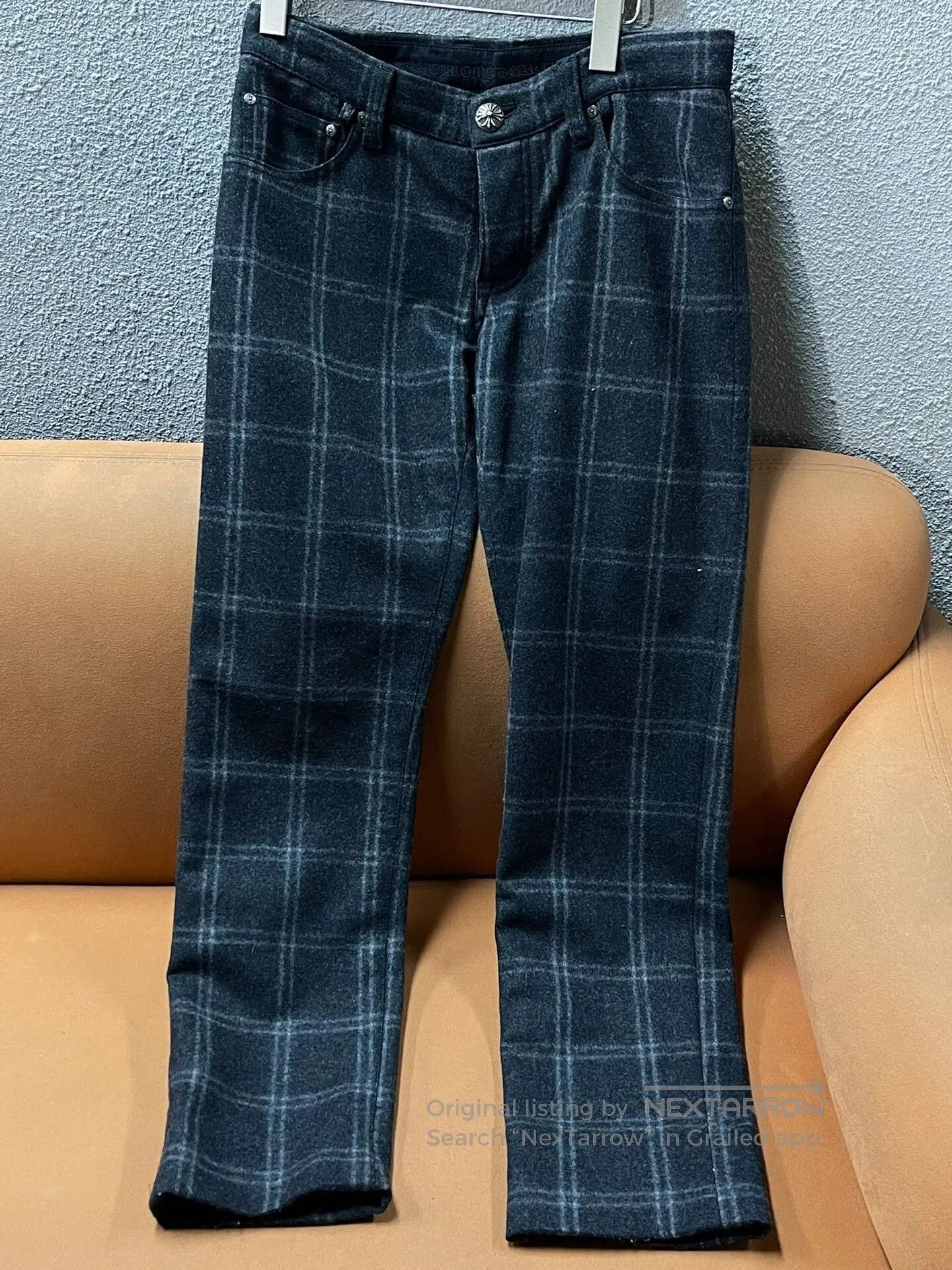 Chrome Hearts Chrome Hearts Wool Check Pants Silver Buckle. Size US 31 - 1 Thumbnail