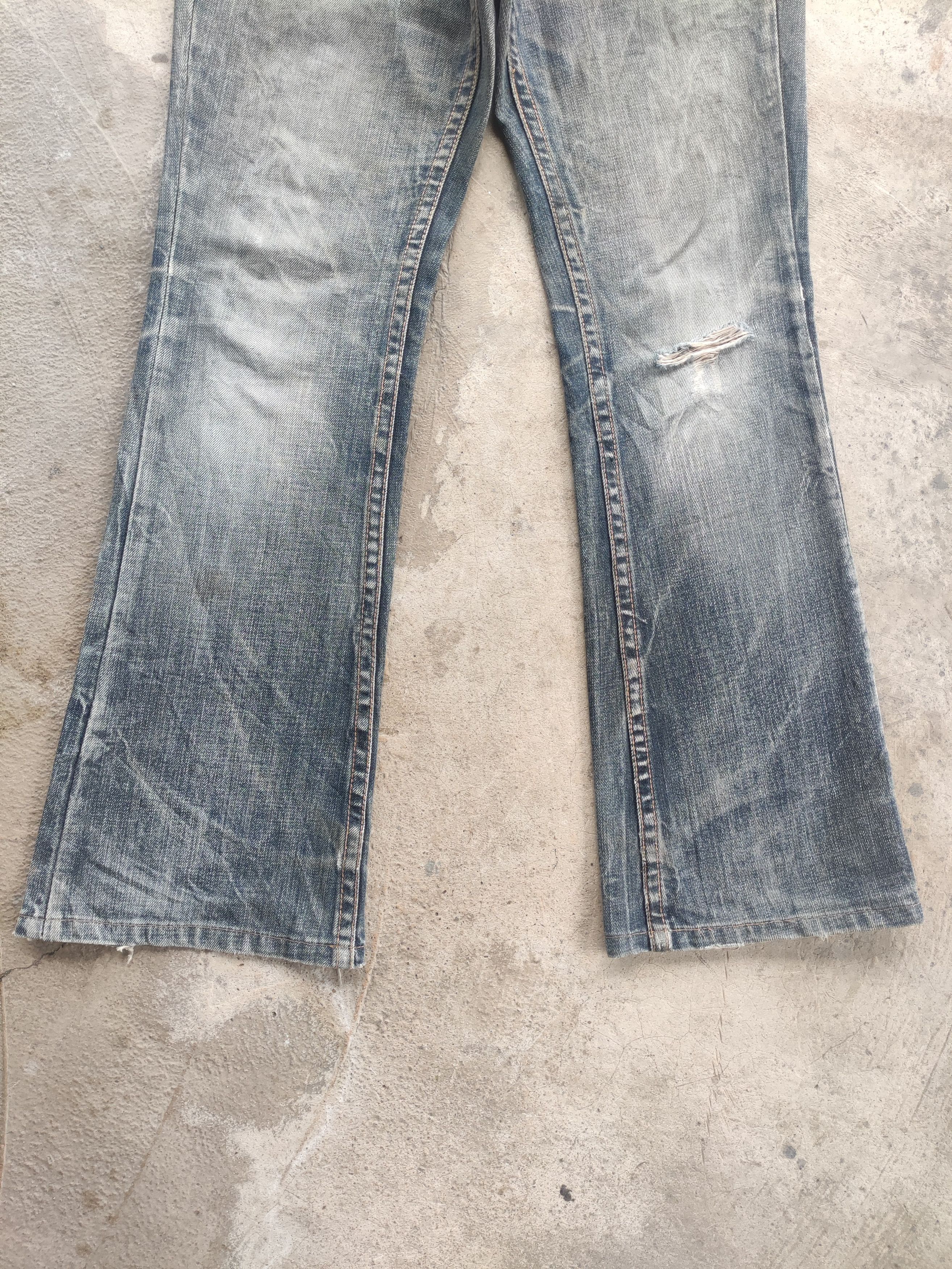 Japanese Brand Vintage DriveJeans Flare Rusty Denim Distressed Faded Pants Size 30" / US 8 / IT 44 - 4 Thumbnail
