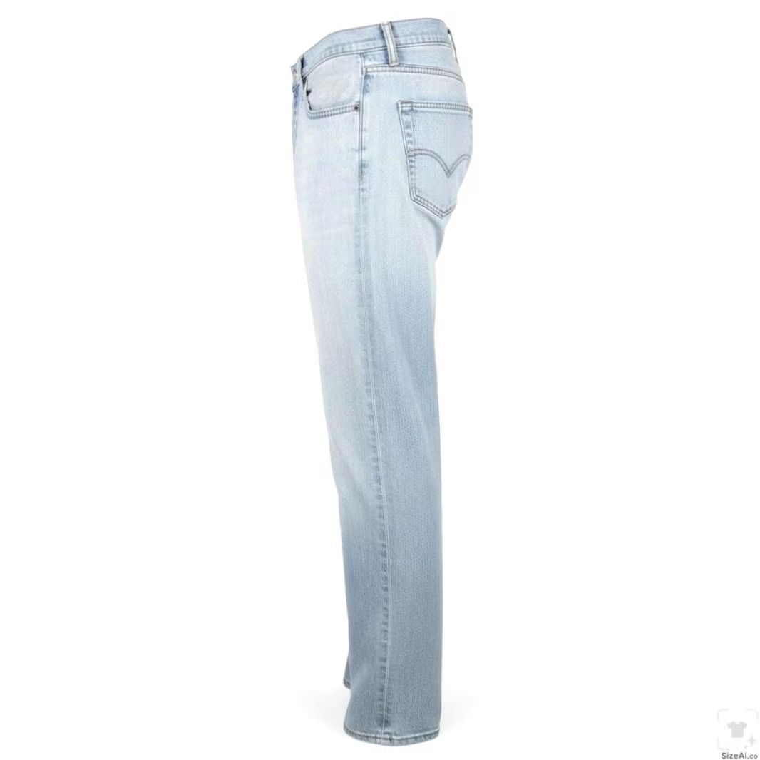 Levi's Levi's Jeans S40154 Mens 34x34 Blue Light Wash Straight Stretch Denim Zip Fly Size US 34 / EU 50 - 3 Thumbnail
