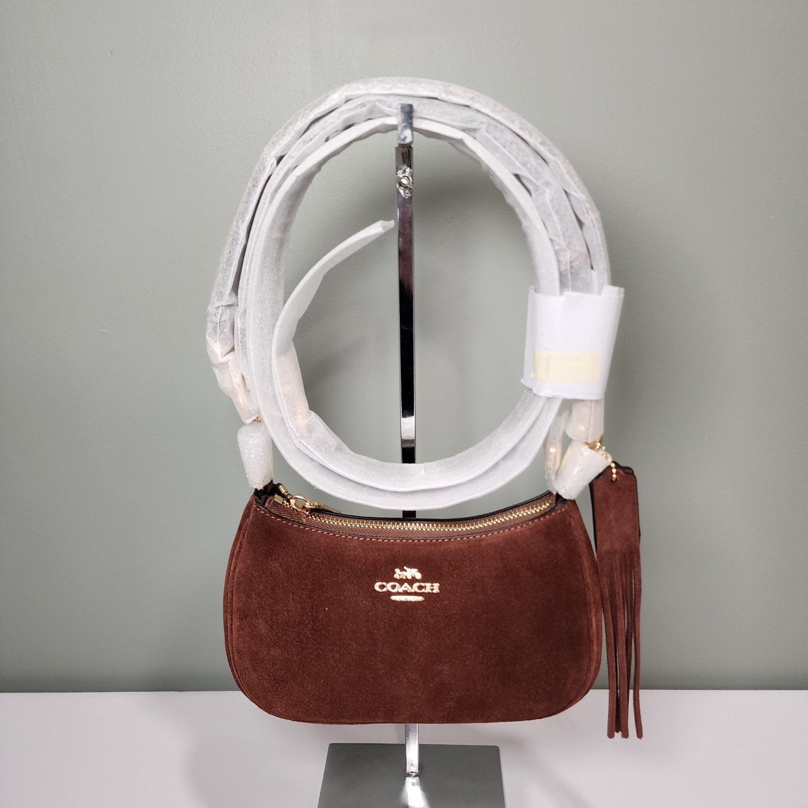 Coach Coach CCE42 Teri Mini Crossbody Handbag Suede Vintage Brown Size ONE SIZE - 1 Thumbnail