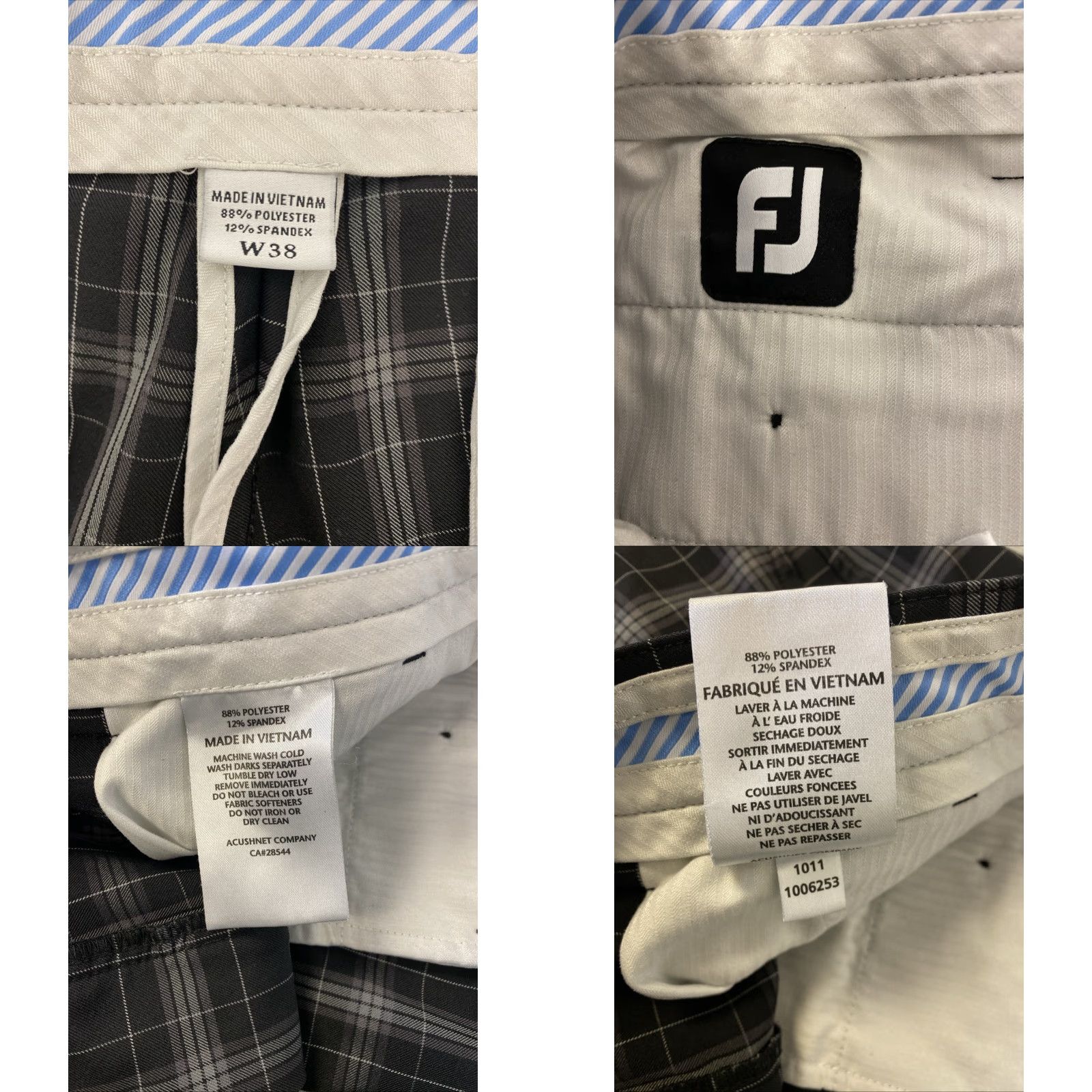Footjoy FOOTJOY MENS GLEN PLAID GOLF SHORTS SIZE 38 BLACK 155-20 Size US 38 / EU 54 - 8 Thumbnail