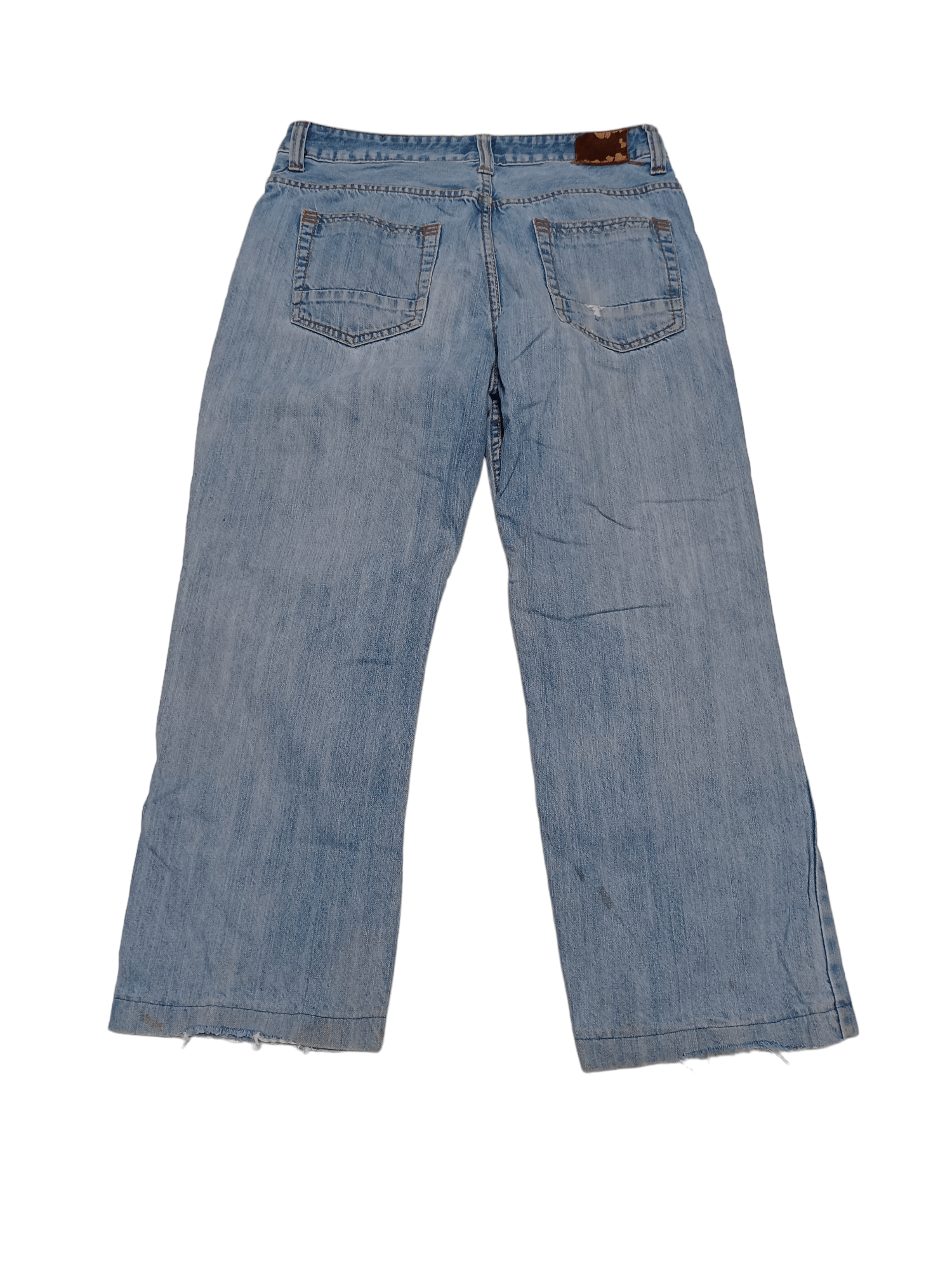 Japanese Brand TOTAL DISTRESSED VINTAGE FADED WIDELEG JEANS VINTAGE Size US 32 / EU 48 - 2 Thumbnail