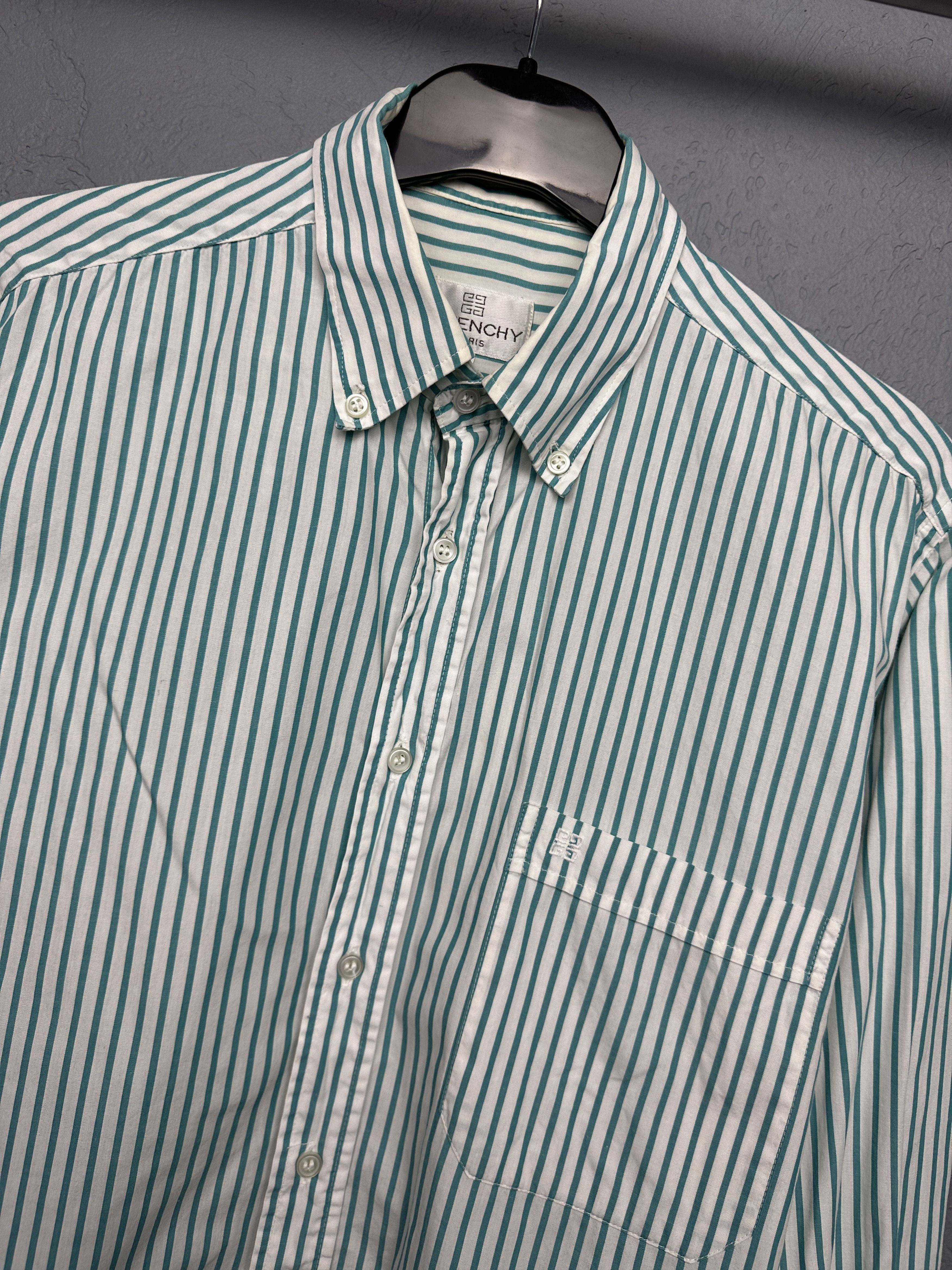 Givenchy Givenchy 90s Vintage Mens Striped Long Sleeve Shirt Size US L / EU 52-54 / 3 - 2 Thumbnail