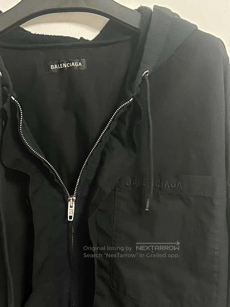 Balenciaga Balenciaga Fake Two-Piece Black Hooded Zipper Size US XXS / EU 40 - 3 Thumbnail