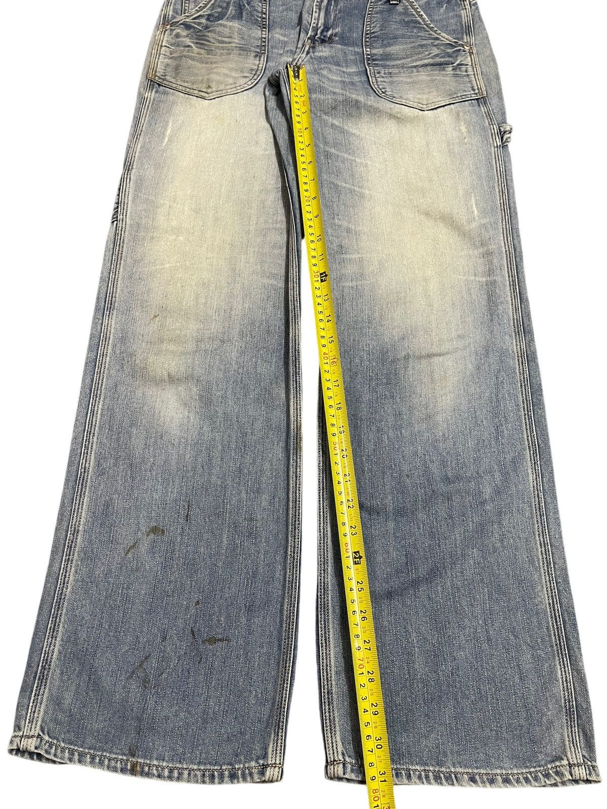 14th Addiction Vintage Japanese Brand Blue Faded Wash Carpenter Style Jeans Size US 31 - 13 Thumbnail