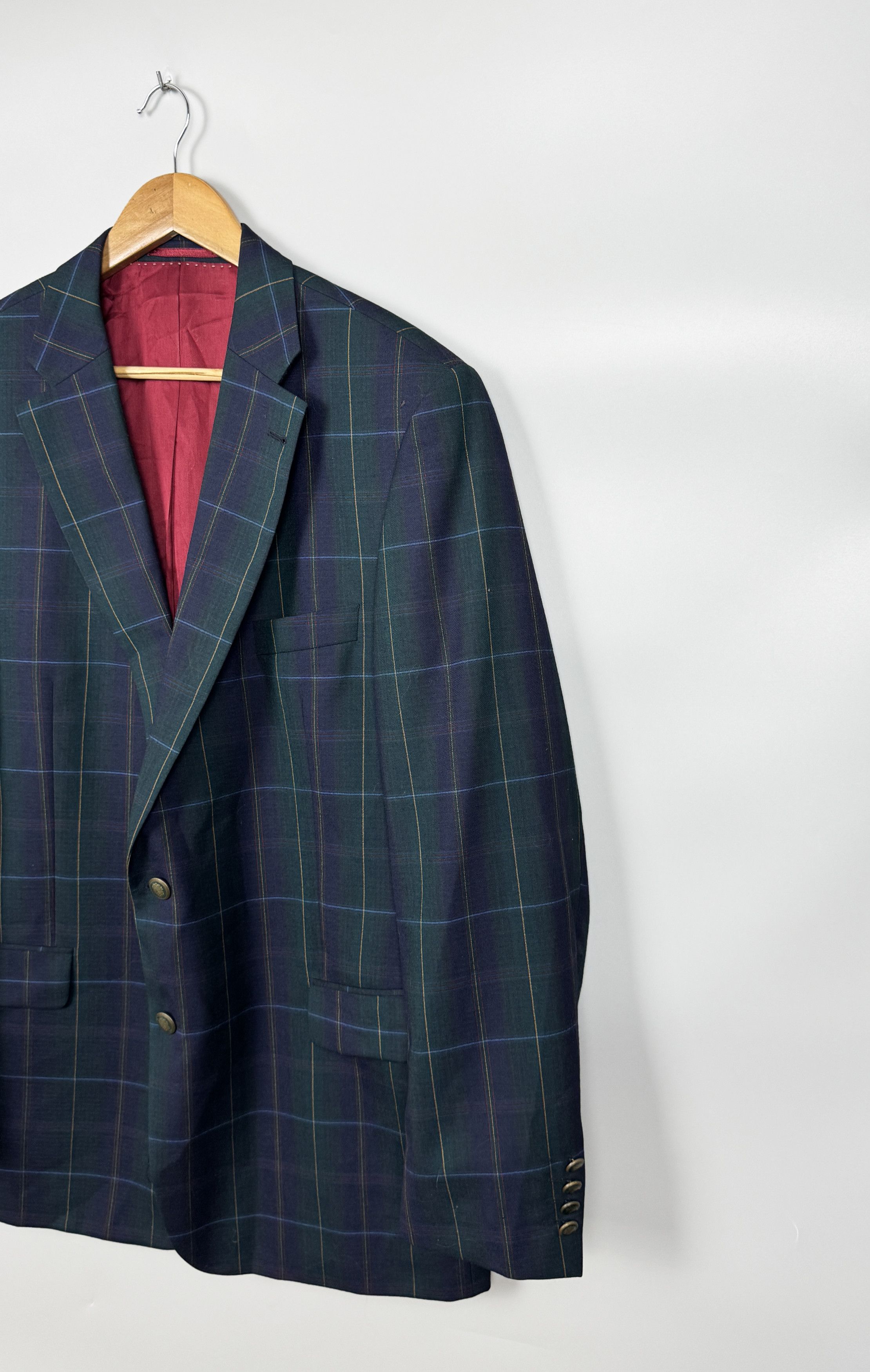 Johnson Woolen Mills ELSON 1892 Johnson Wool Tarnat Scottish Check Blazer Size 56 Size 46R - 3 Thumbnail