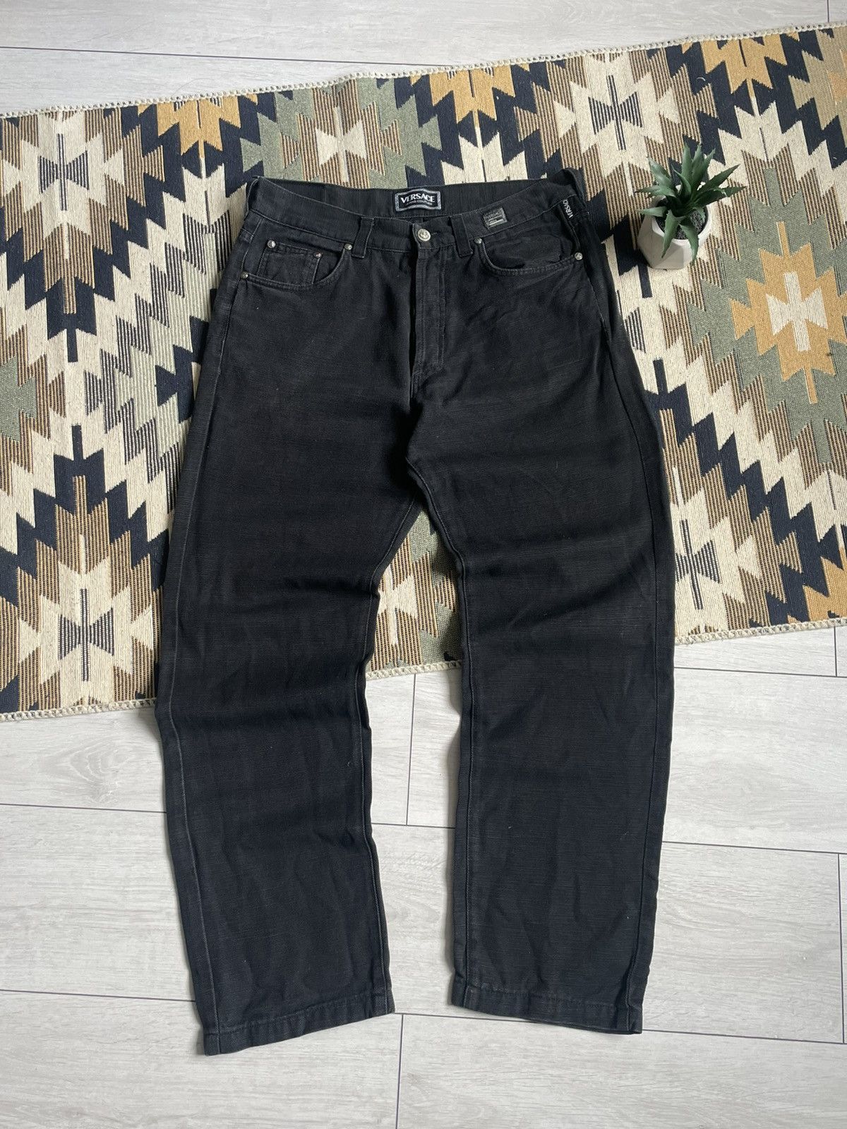 Versace × Vintage Vintage Versace Jeans Couture Logo Pants Size US 36 / EU 52 - 6 Thumbnail