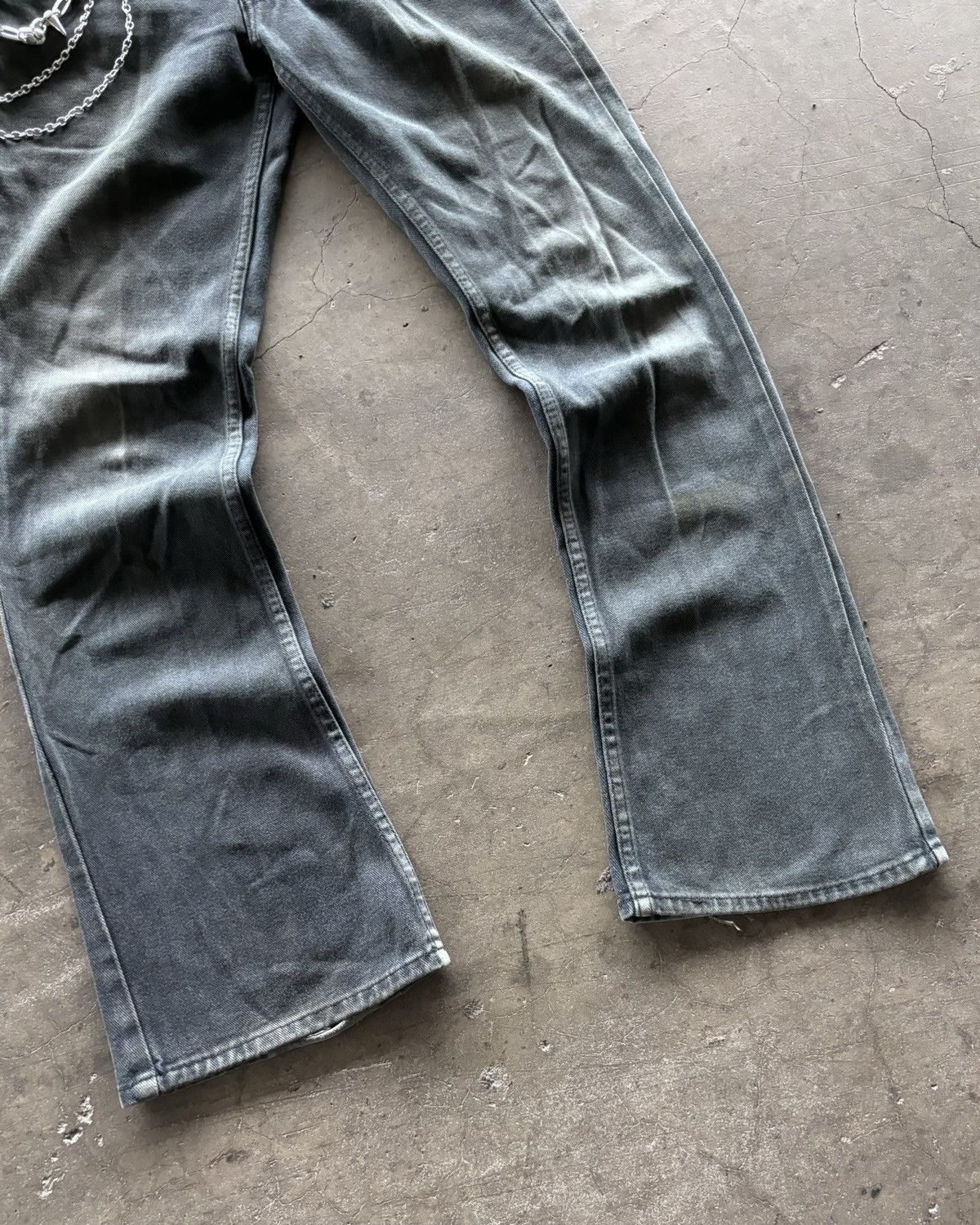 14th Addiction × Japanese Brand × KMRii 2000s Rieker Faded Black Bootcut Denim Pants Size US 28 / EU 44 - 2 Thumbnail