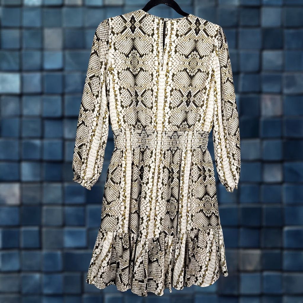 J.Crew J.CREW Cinched Waist Snakeskin Glendale Long Sleeve Dress XS Girls? Size XS / US 0-2 / IT 36-38 - 1 Thumbnail