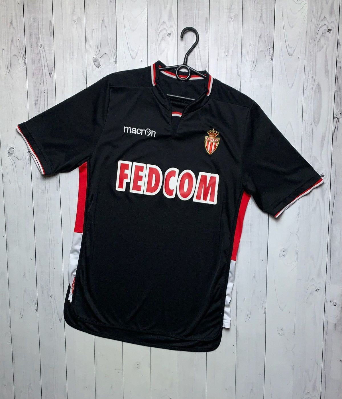 Macron × Vintage Vintage Monaco Macron soccer jersey black size M away Size US M / EU 48-50 / 2 - 1 Thumbnail