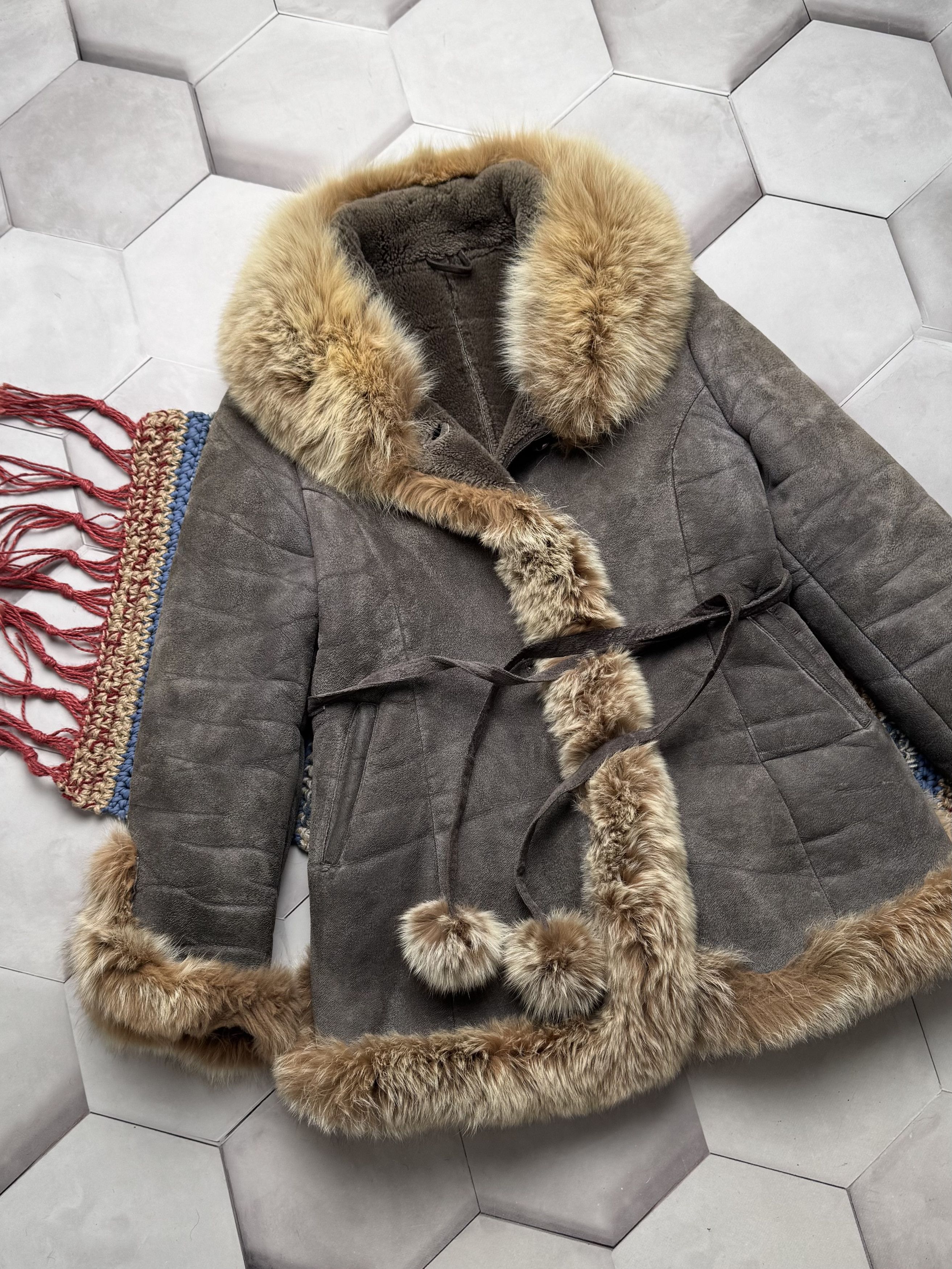Japanese Brand Vintage Real Sheepskin Coat (E4) Size M / US 6-8 / IT 42-44 - 2 Thumbnail