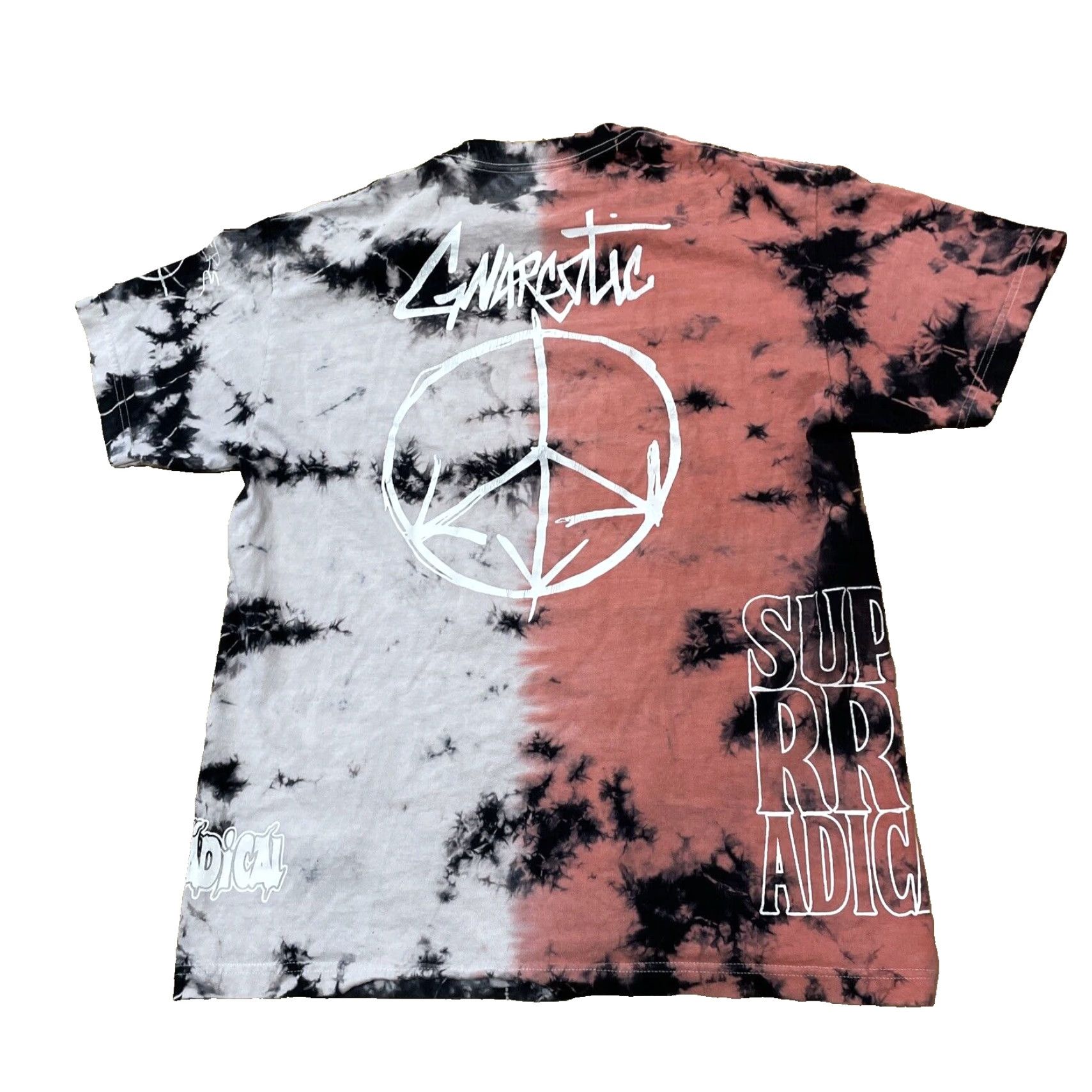 Pinko GNARCOTIC Street Addict Mens L Black Pink Tie Gye Graphic 2side HipHop T-Shirt Shirt Pink Black Logo Crew Neck Short Sleeve Knitرت Size US L / EU 52-54 / 3 - 3 Thumbnail