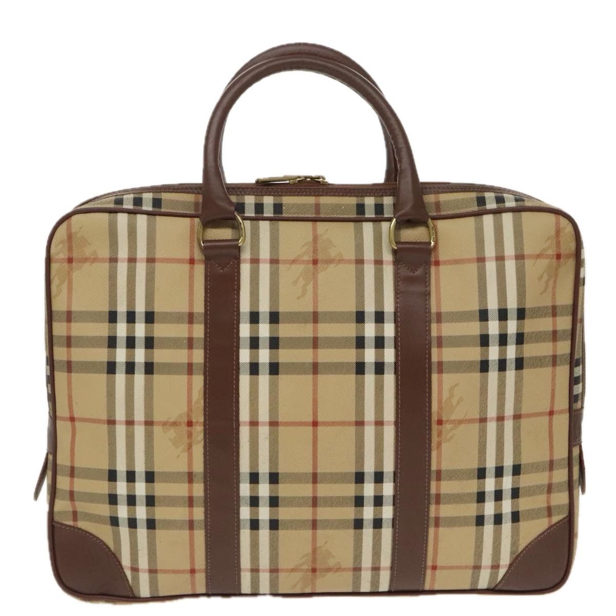 Burberry Burberry Nova Check Hand Bag Pvc Beige Gold Size ONE SIZE - 2 Thumbnail