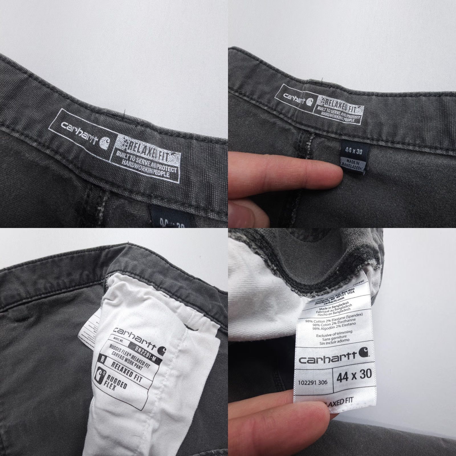 Carhartt Carhartt Pants Mens 44 x 30 Relaxed Rugged Flex Canvas Straight Casual Workwear Cotton Blend 5-Pocket Design Gray Modern Flat Front Mens Pants Size US 44 / EU 60 - 8 Thumbnail