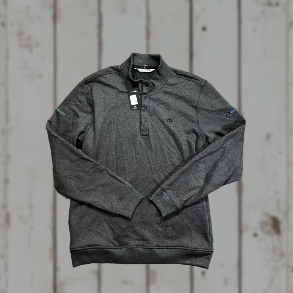 TravisMathew Travis Mathew Sweatshirt Mens XL Gray Wall Henley Knit Pullover Button Front Logo 1MU084 Size US XL / EU 56 / 4 - 1 Thumbnail
