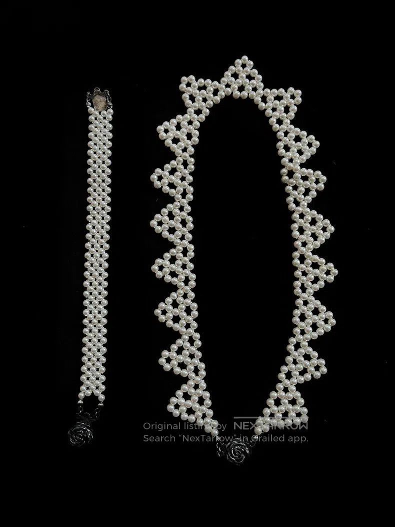 Kenzo Kenzo Pearl Rose Necklace Bracelet Set. Size ONE SIZE - 2 Thumbnail