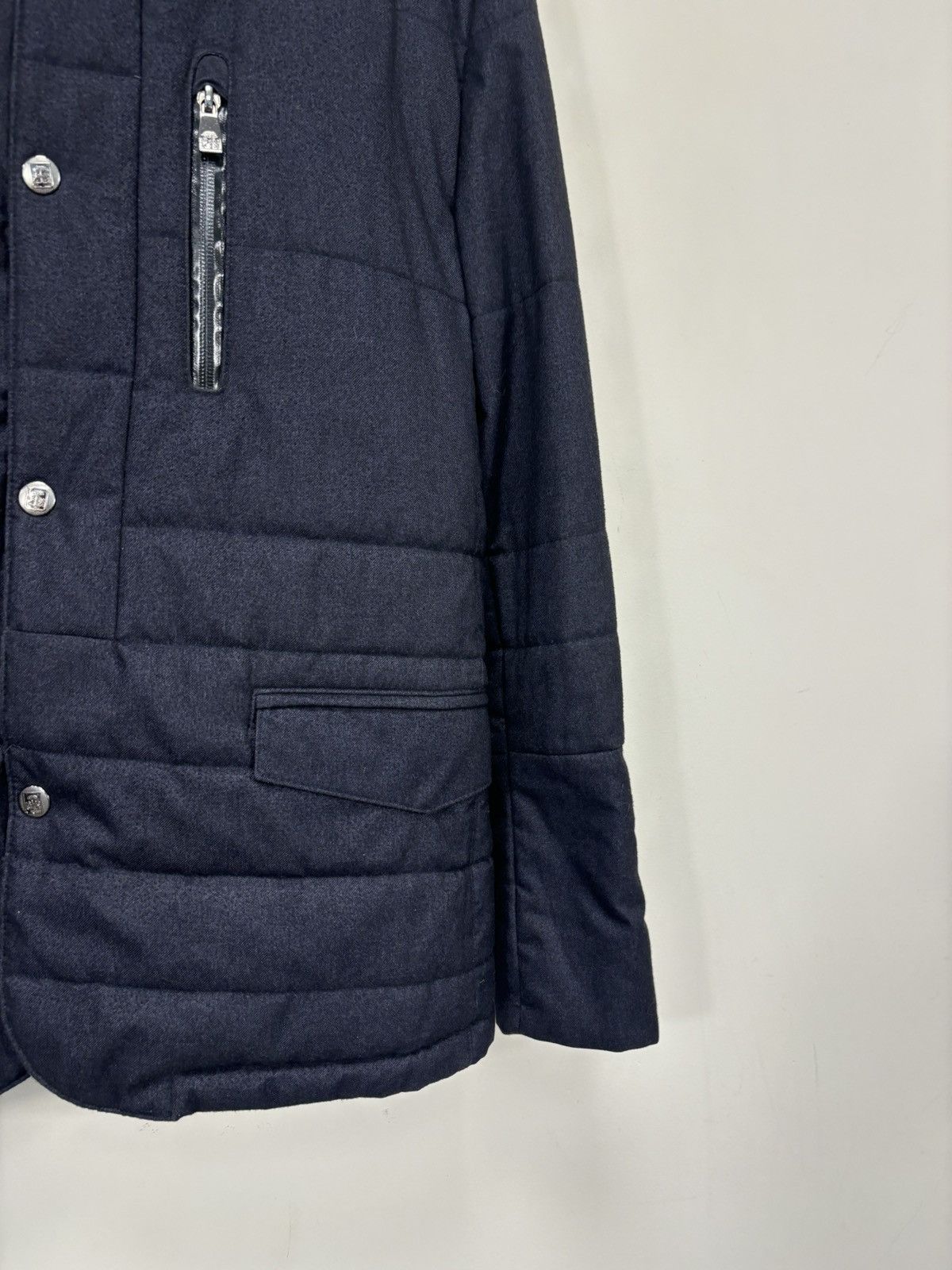 Corneliani Corneliani ID Men’s Navy Dual Closure Zip Snap Padded Jacket Size US M / EU 48-50 / 2 - 9 Thumbnail