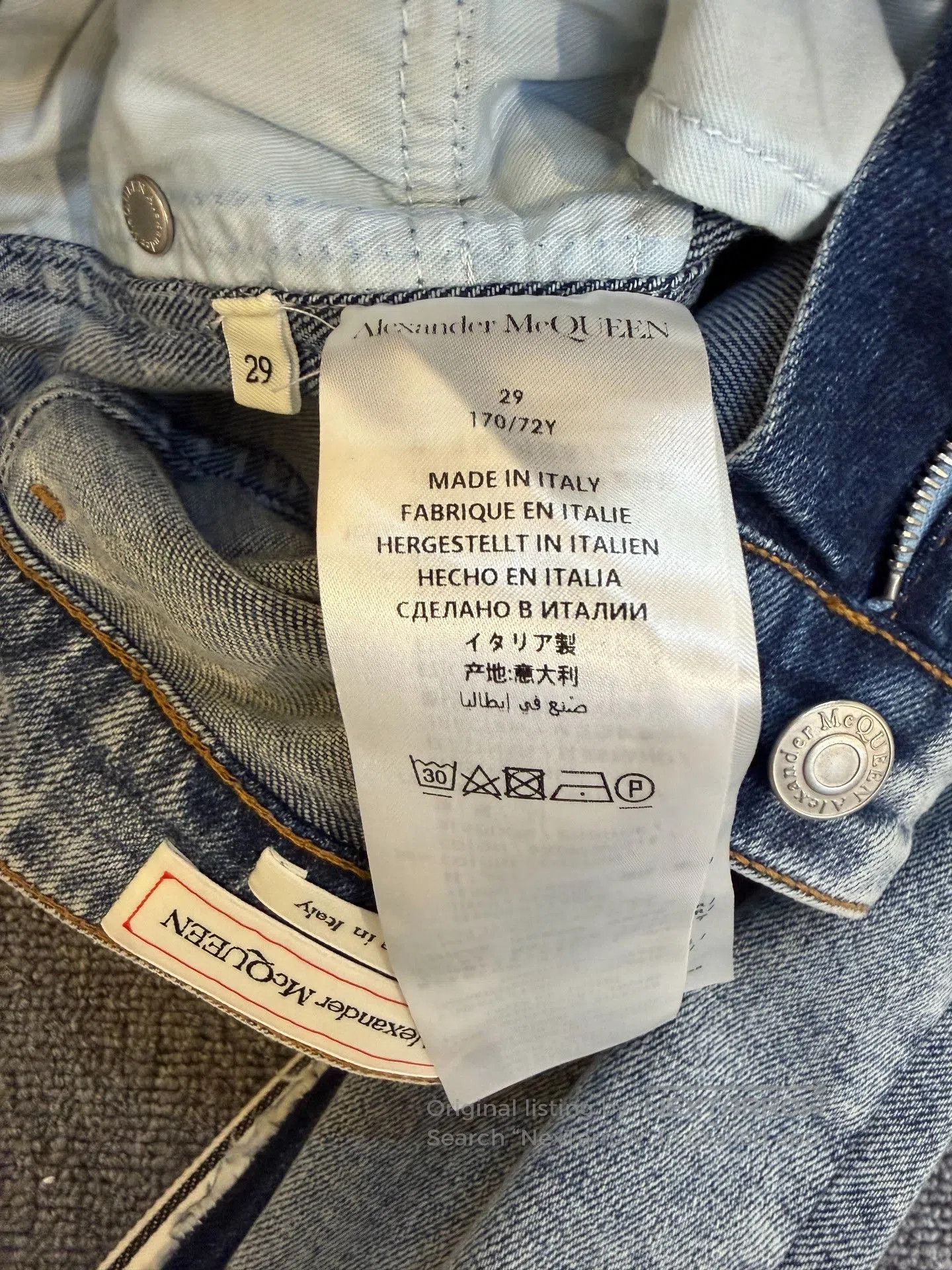 Japanese Brand Alexander McQueen Women's New Jeans. Size 29" - 9 Thumbnail