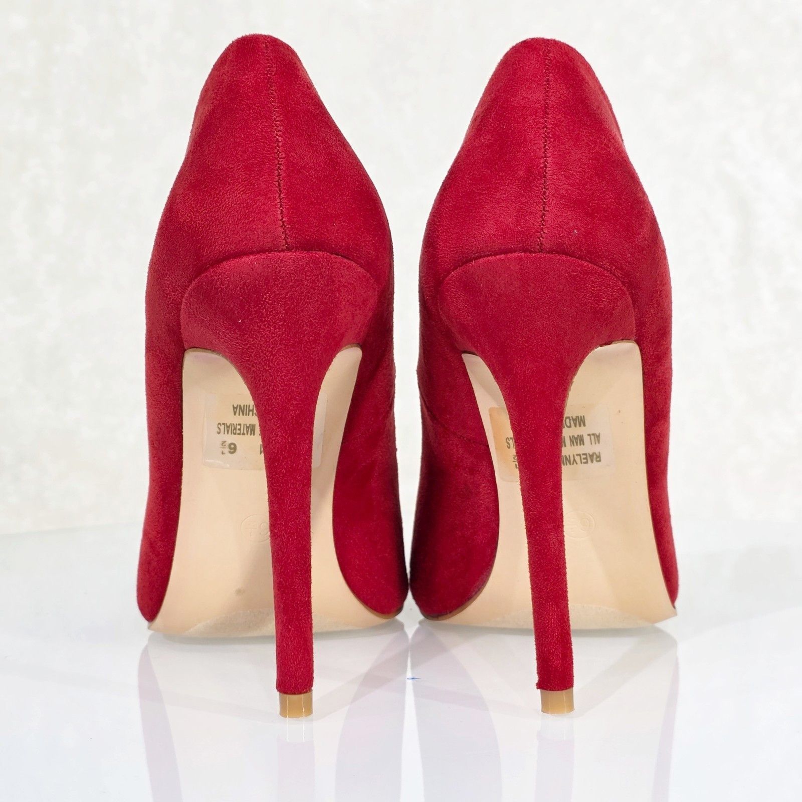 Other Lynn Red FX Suede High Heel Shoes Pointy Toe Pumps (Size:10; Size US 10 / IT 40 - 4 Thumbnail