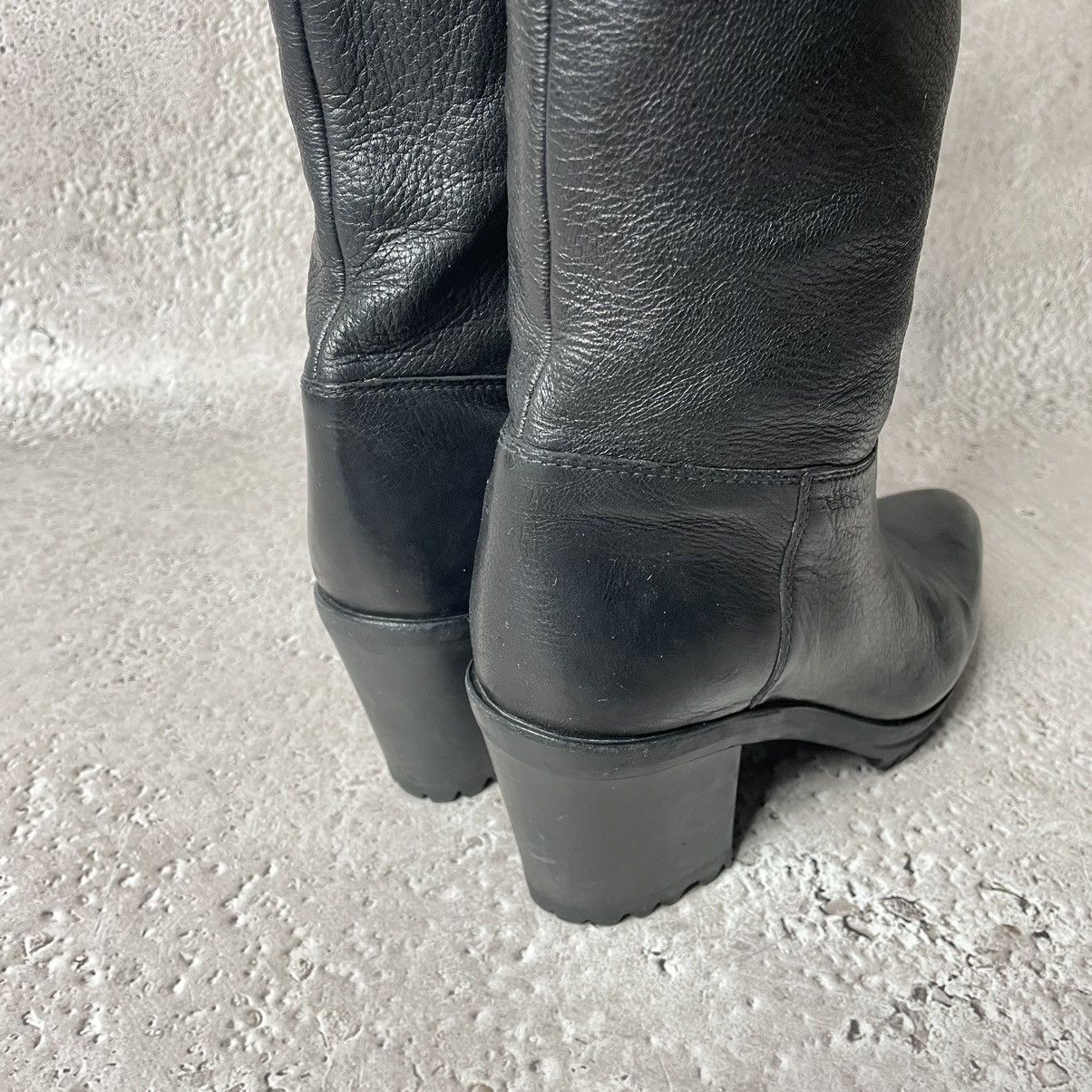Prada × Vintage Prada Leather Black High Knee Boots Size US 8 / IT 38 - 10 Thumbnail