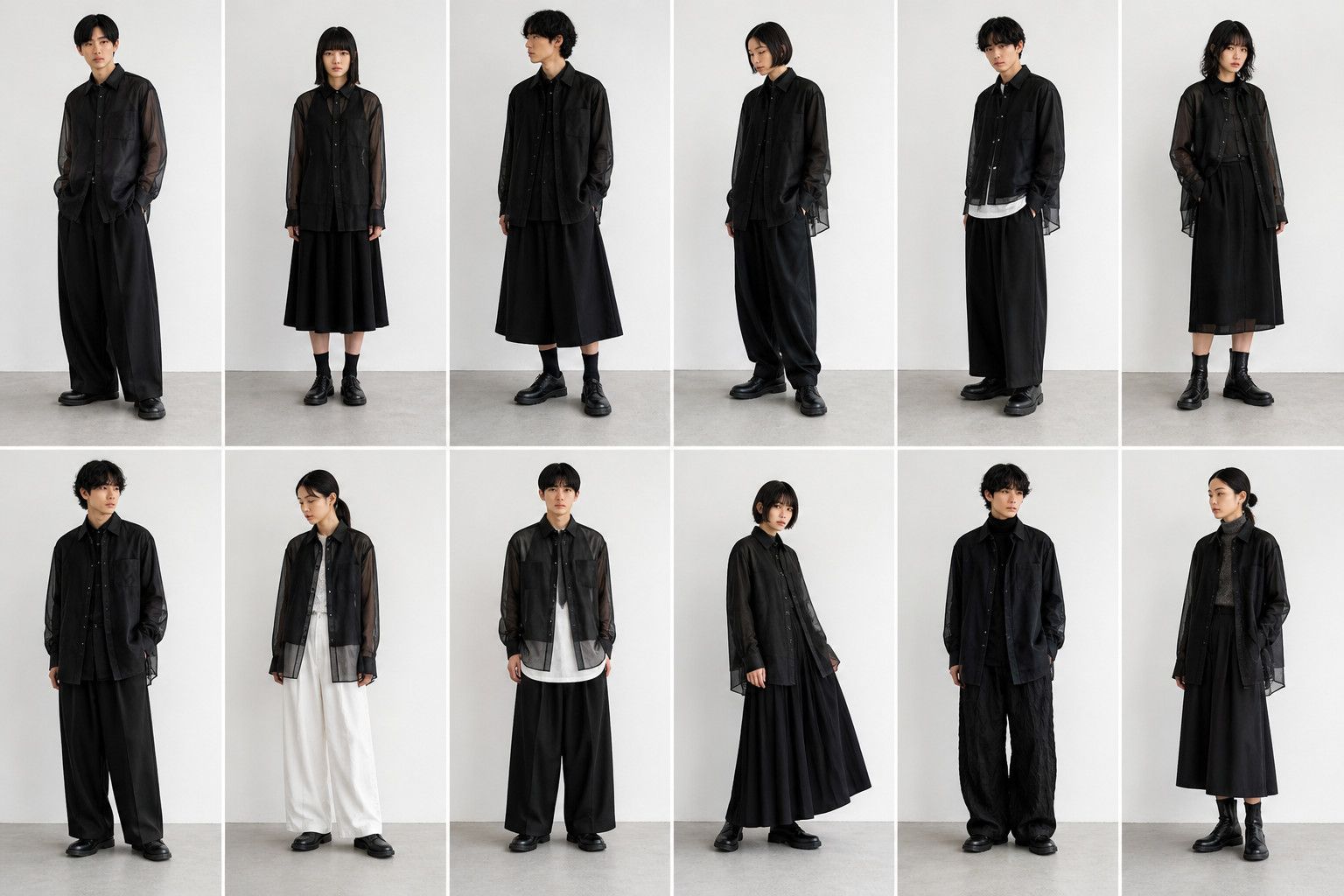 Comme des Garcons Homme Plus COMME des GARCONS PLUS Triple Layer Sheer Mesh Overlay Shirt Size US S / EU 44-46 / 1 - 4 Thumbnail
