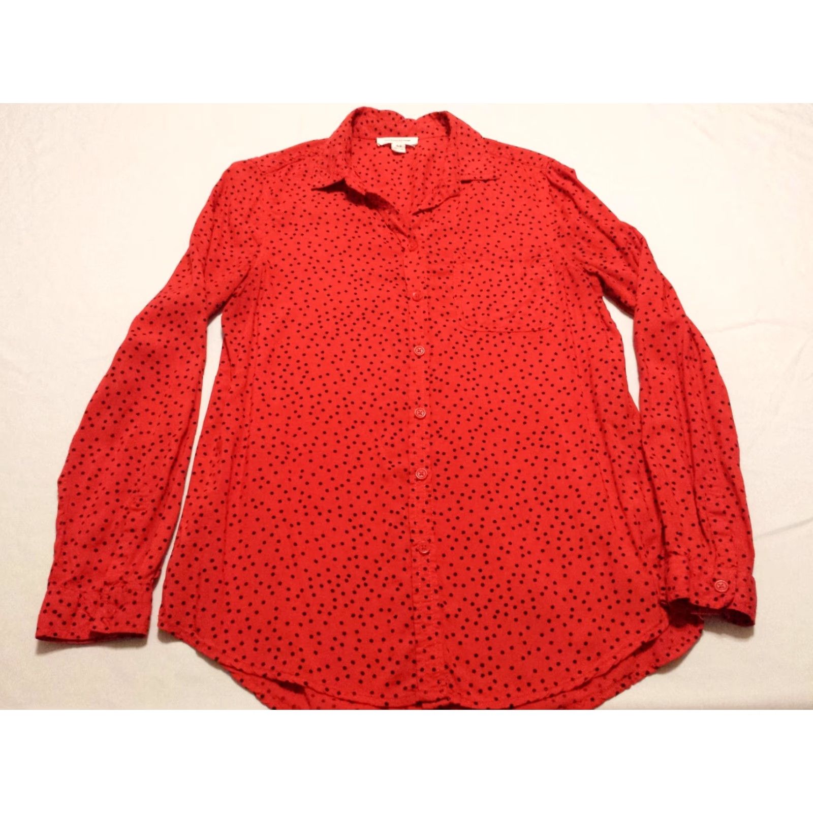 Vintage Beach Lunch Lounge Womens Shirt Small Long Sleeve Red Geometric Button-Down Blouse Size S / US 4 / IT 40 - 3 Thumbnail
