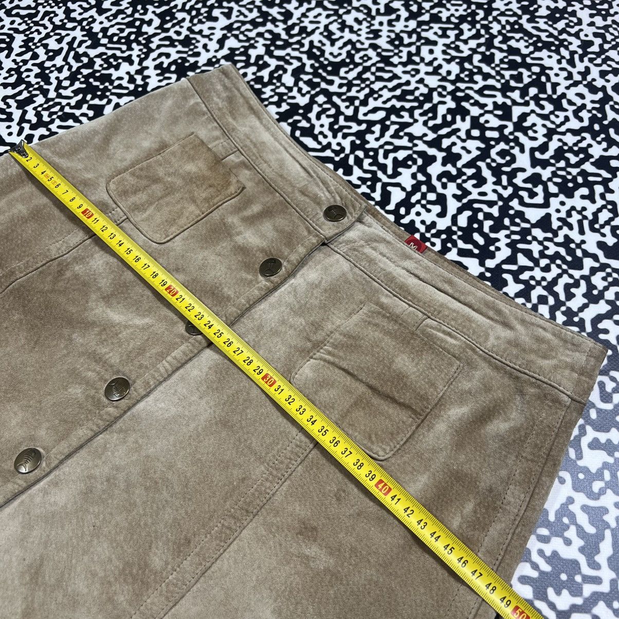 Japanese Brand Vintage Y2K Fishbone Leather Mini Skirt Japanese 90s Style Size 27" / US 4 / IT 40 - 16 Thumbnail