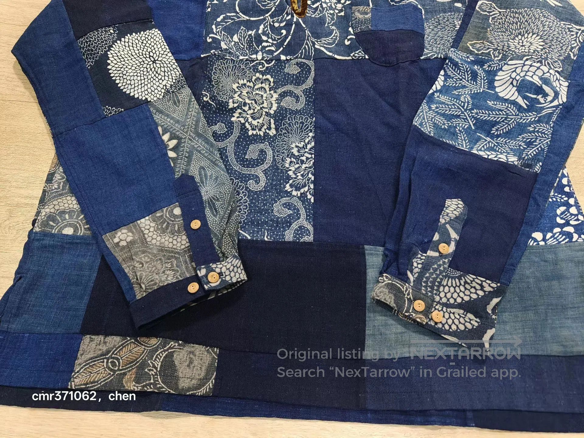 Visvim Blue Patchwork Long-Sleeve Shirt XL. Size US XL / EU 56 / 4 - 5 Thumbnail