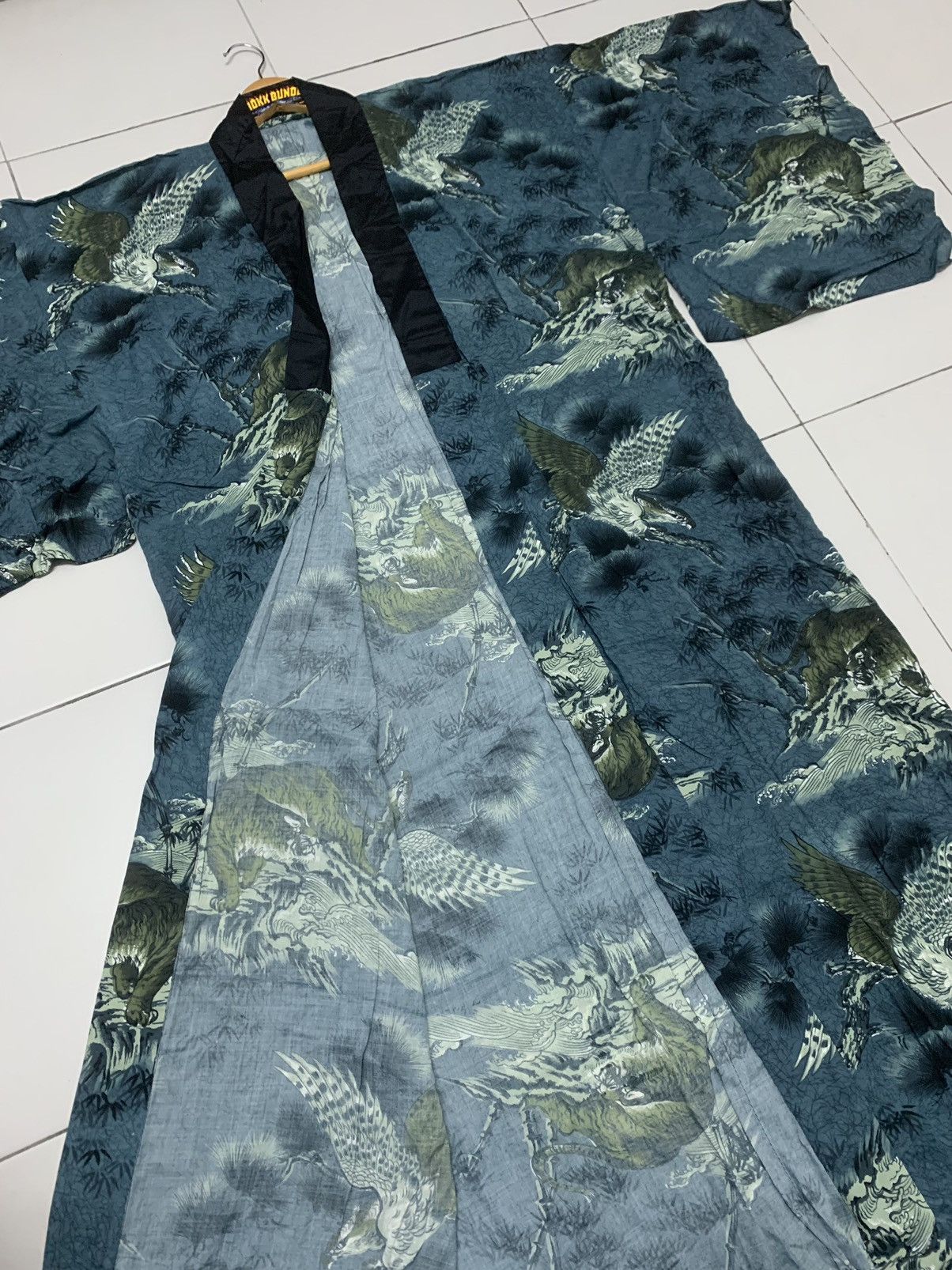 Japanese Brand Vintage Kimono Japan Traditional Tiger & Eagle Full print Size US XL / EU 56 / 4 - 3 Thumbnail
