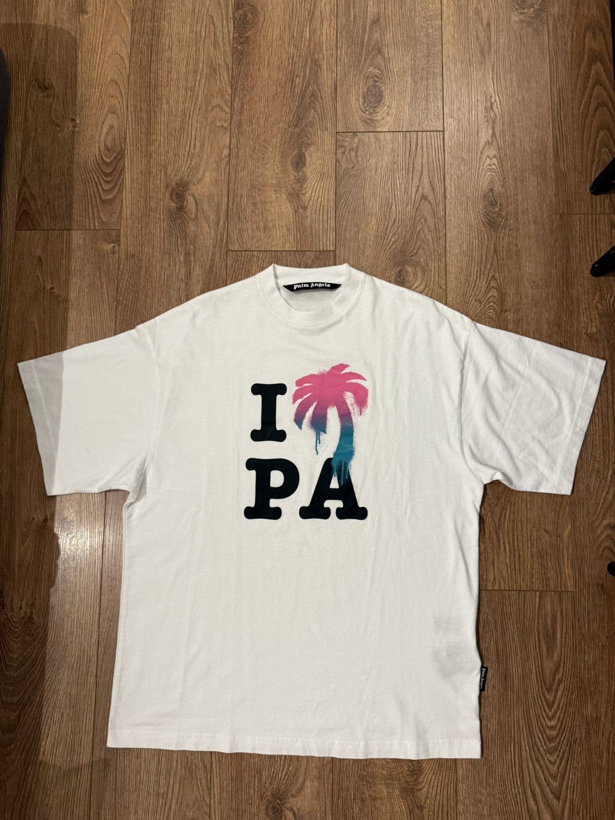 【Palm Angels】OVERSIZED PALM TREE SKETCH SHORT T SHIRT Palm Angels Girl's Palm Tree Graphic T-Shirt, Size 4-12