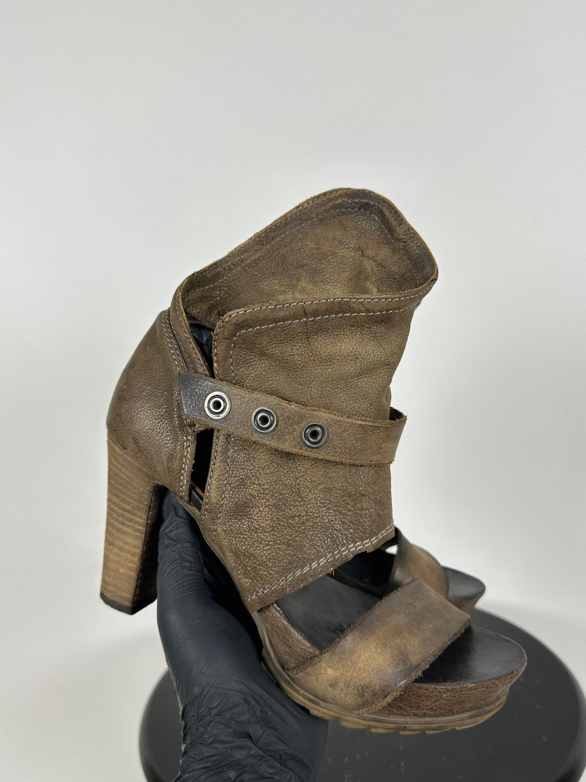 A.S.98 A.S.98 Airstep Brown Leather Ankle Strap Sandals Heels Size US 7 / IT 37 - 7 Thumbnail