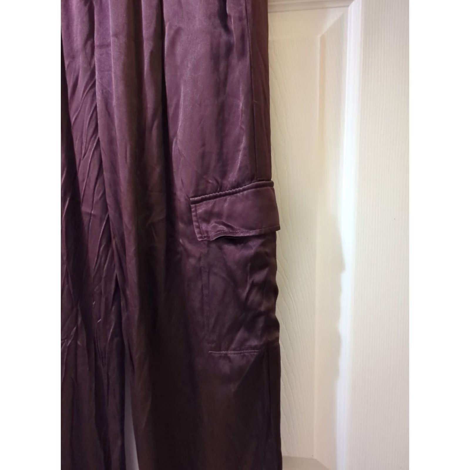 Young Fabulous & Broke Young Fabulous & Broke Lounge Pants Brown Viscose Rayon S Satin Relaxed Women Regular Pants Size 28" / US 6 / IT 42 - 2 Thumbnail