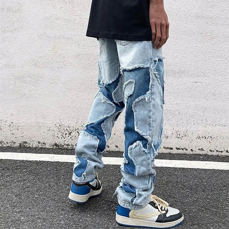 Japanese Brand × Vintage Grunge Clothes Streetwear Hole Ripped Stacked Jeans Pants Size US 34 / EU 50 - 6 Thumbnail