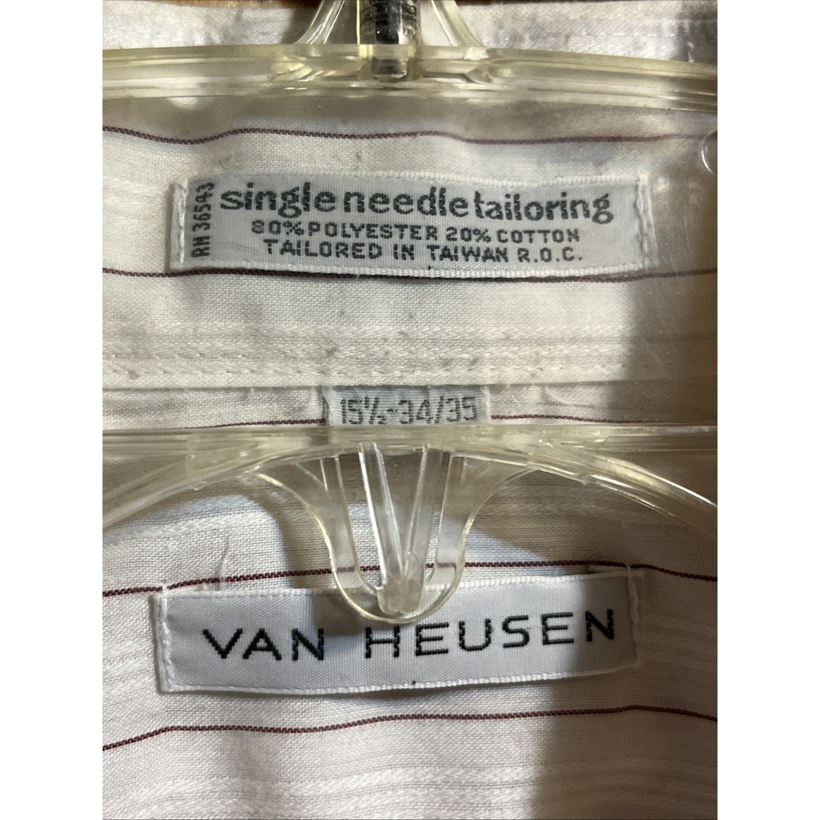 Van Heusen Van Heusen Shirt Mens 15.5 34/35 White Red Striped LS Pocket Size US L / EU 52-54 / 3 - 2 Thumbnail