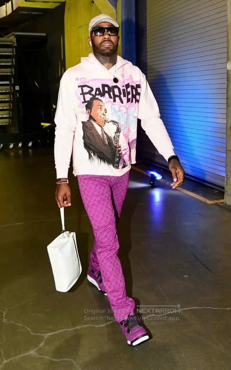 Louis Vuitton Louis Vuitton Full logo purple jeans Size US 30 / EU 46 - 7 Thumbnail
