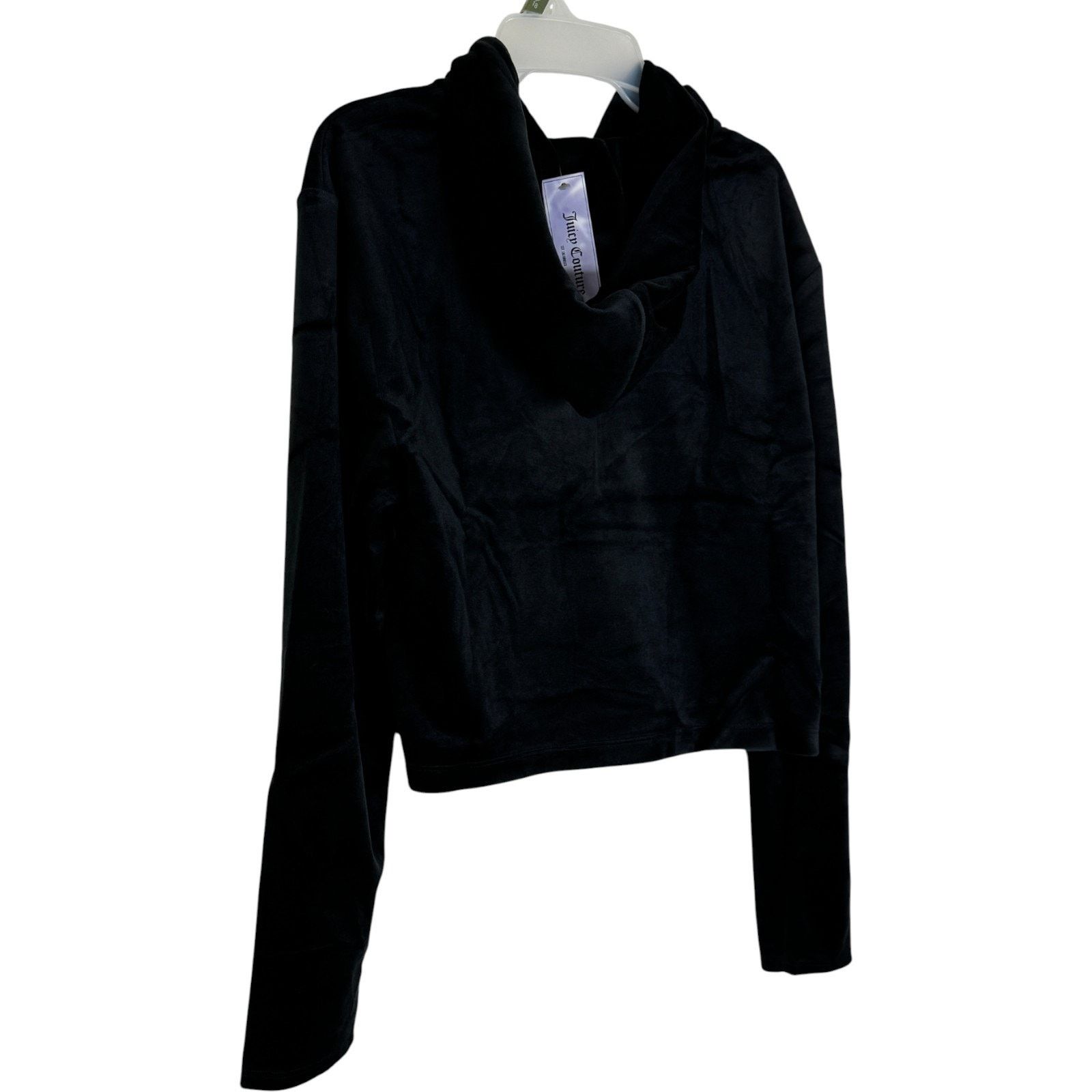 Juicy Couture Juicy Couture Luxe Velour Pullover Hoodie Black Large Size L / US 10 / IT 46 - 9 Thumbnail