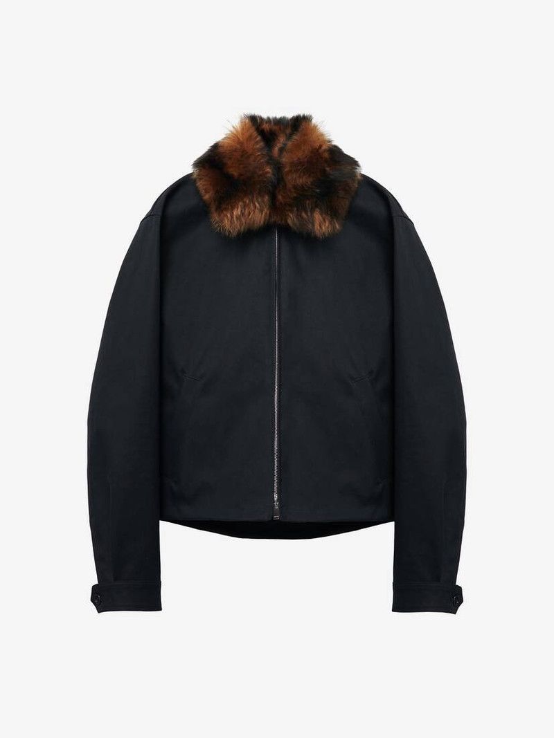 Alexander McQueen o1srvl11e0226 Shearling Detail Blouson Jacket​ In Black Size US XL / EU 56 / 4 - 1 Thumbnail