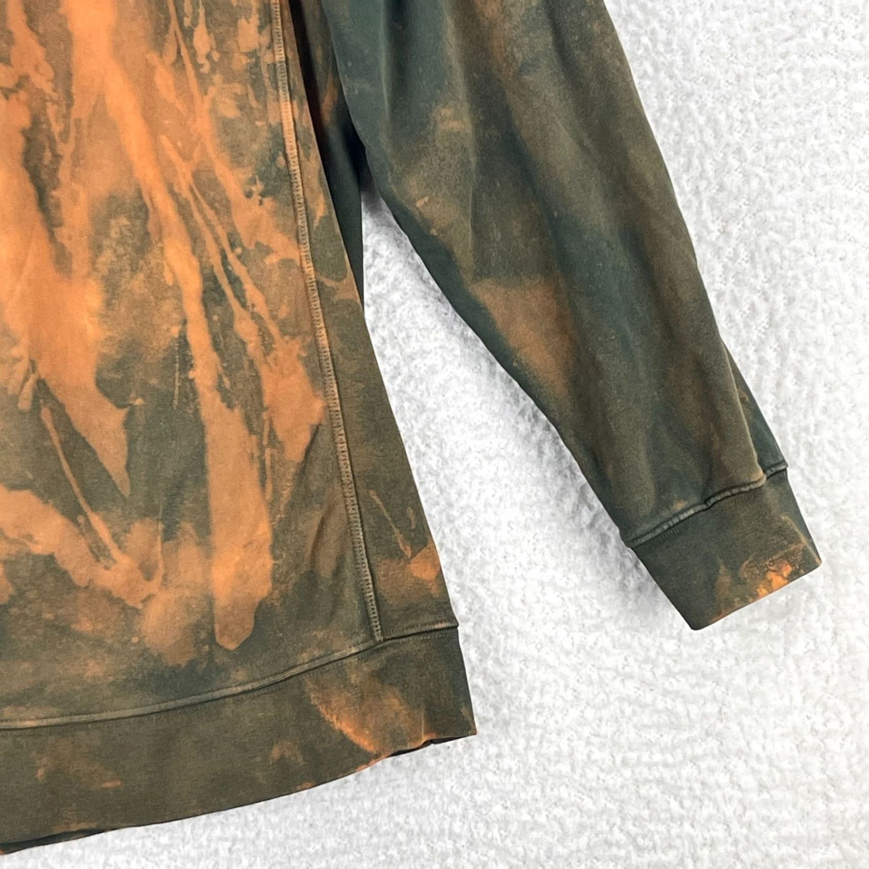 Vintage For Days Green Pullover Sweater Womens XL Crew Neck Long Sleeve Orange Tie-Dye Knit Pullover Size XL / US 12-14 / IT 48-50 - 4 Thumbnail