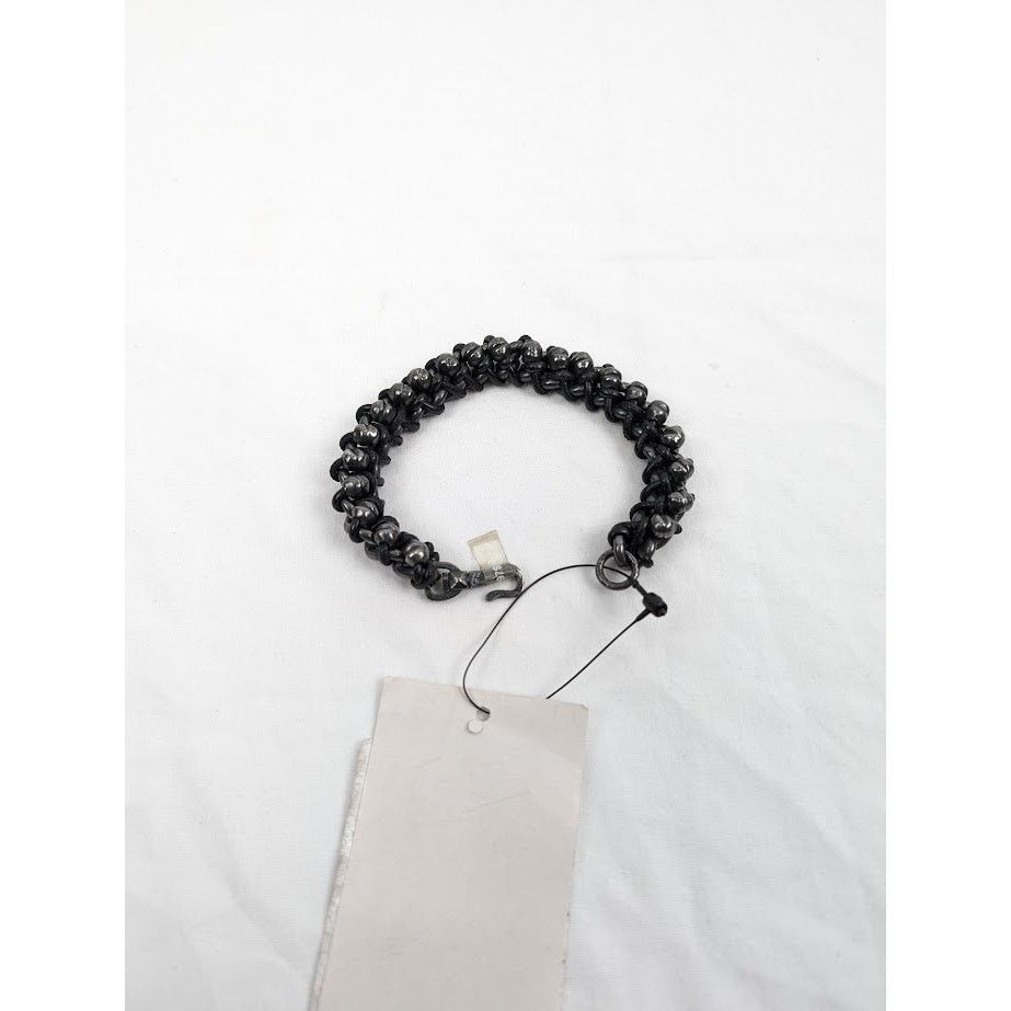Bottega Veneta o1rshd1 Q:4 /Size:M Ossidato/Nappa Bracelet in Naturale/Nero Size ONE SIZE - 1 Thumbnail