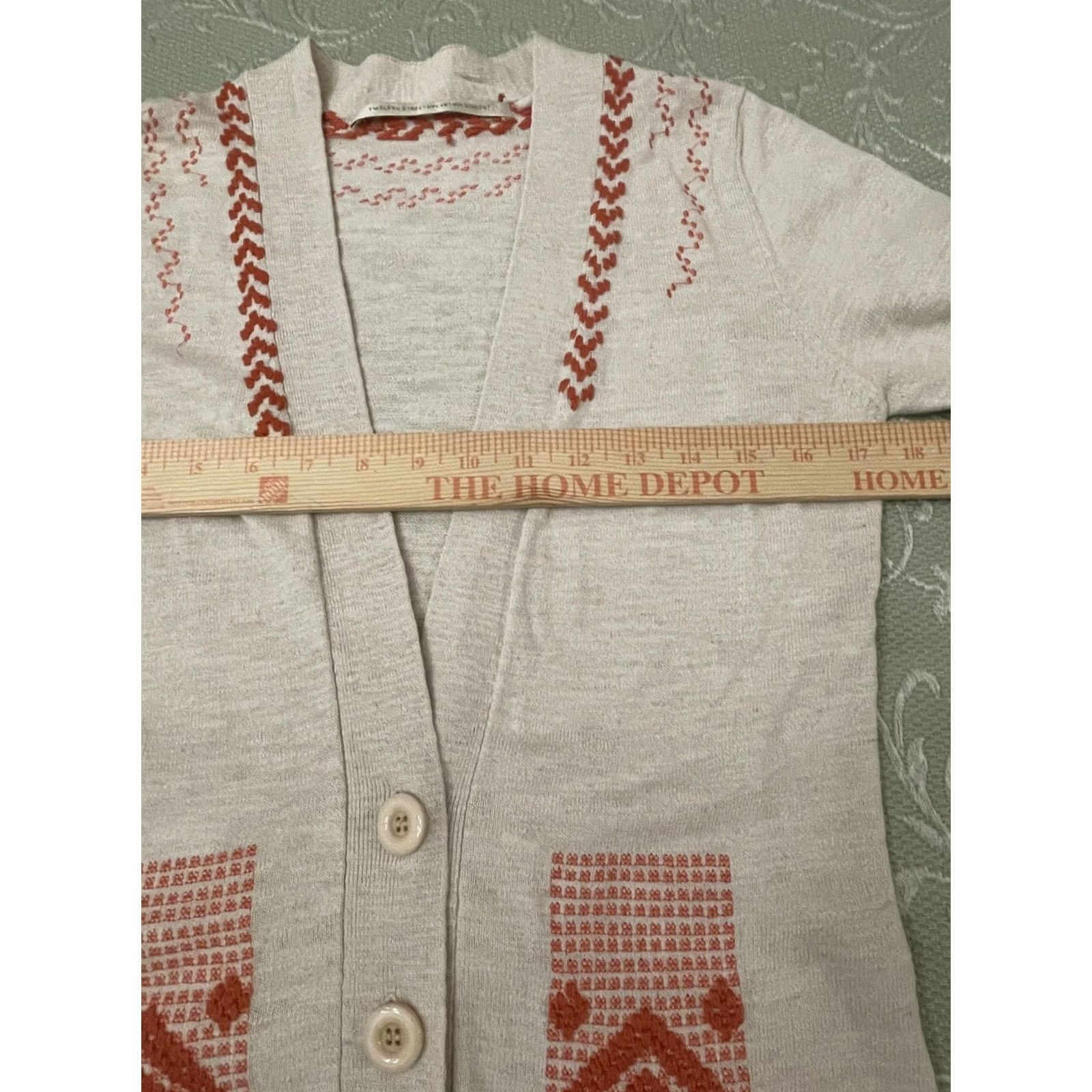 Vintage Twelfth Street By Cynthia Vincent Sweater Womens S White Embroidered Cardigan Size S / US 4 / IT 40 - 6 Thumbnail