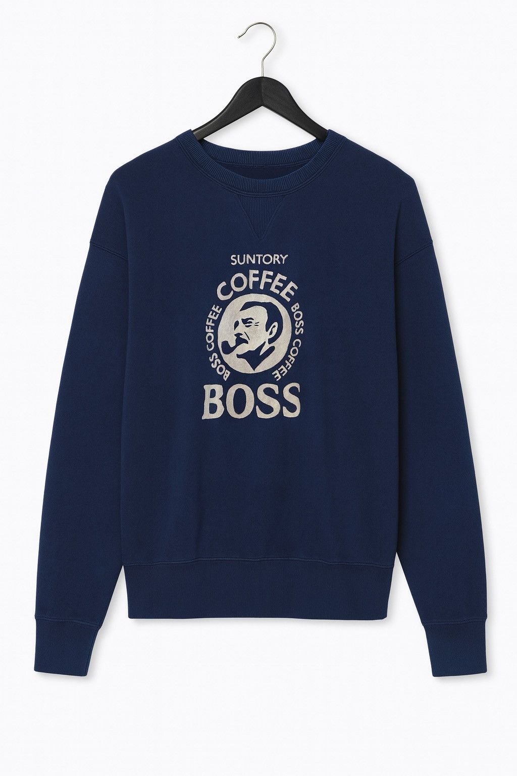 Vintage Vintage Suntory Coffee Boss Sweatshirt Navy Blue Pullover Size US XL / EU 56 / 4 - 1 Thumbnail