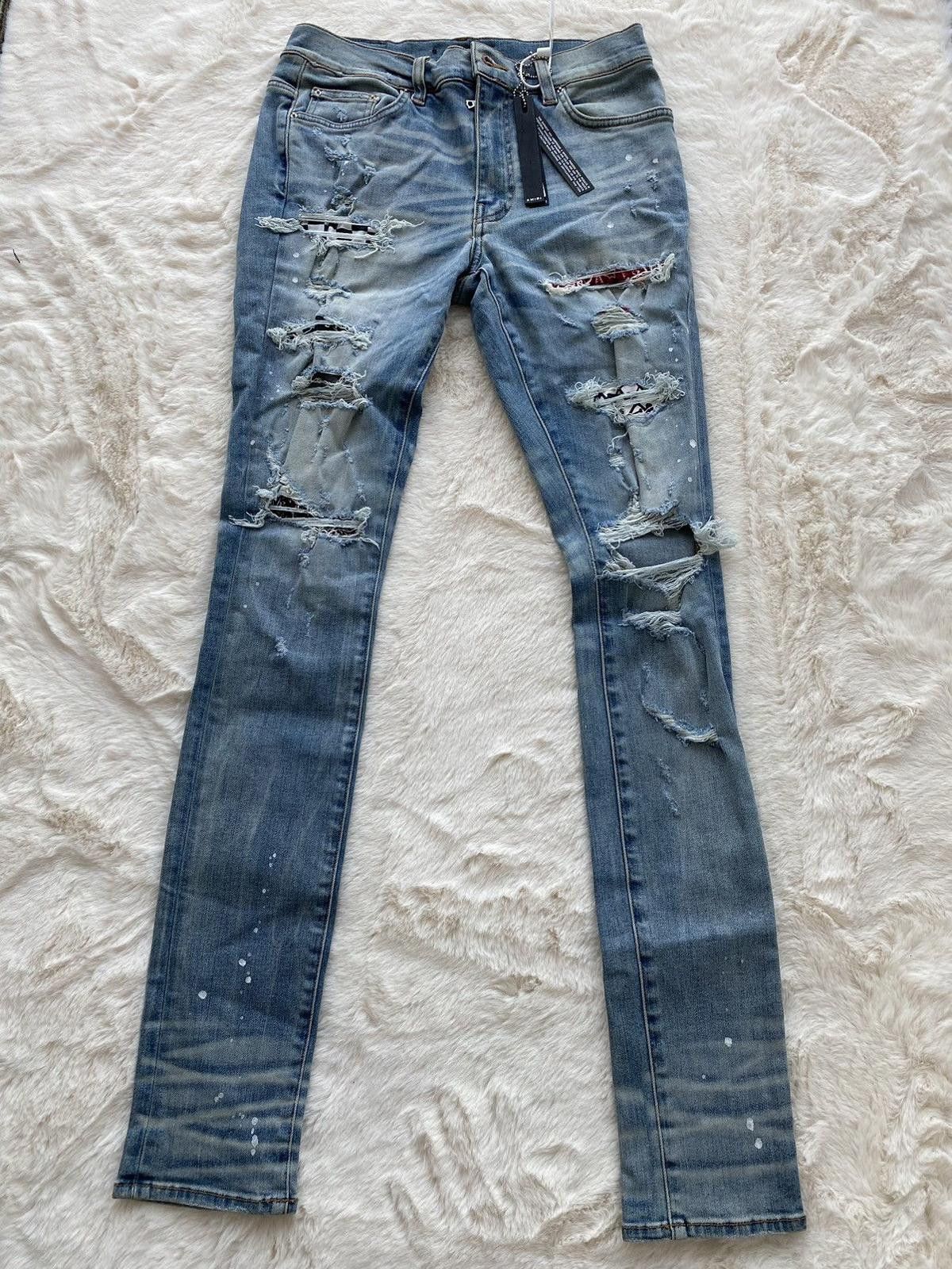 Amiri Amiri Indigo Art Patch Denim Jeans Size US 32 / EU 48 - 1 Thumbnail