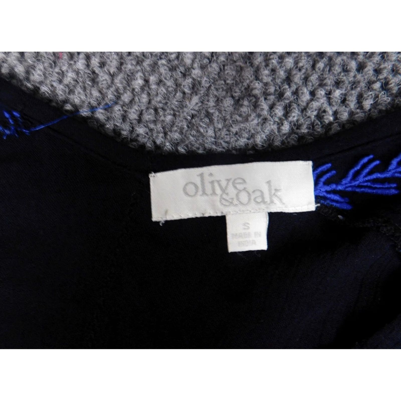Olive Olive + Oak Blouse Womens S Blue Crew Neck Short Sleeve Pullover Stretch Rayon Solid Casual Regular Size S / US 4 / IT 40 - 5 Thumbnail
