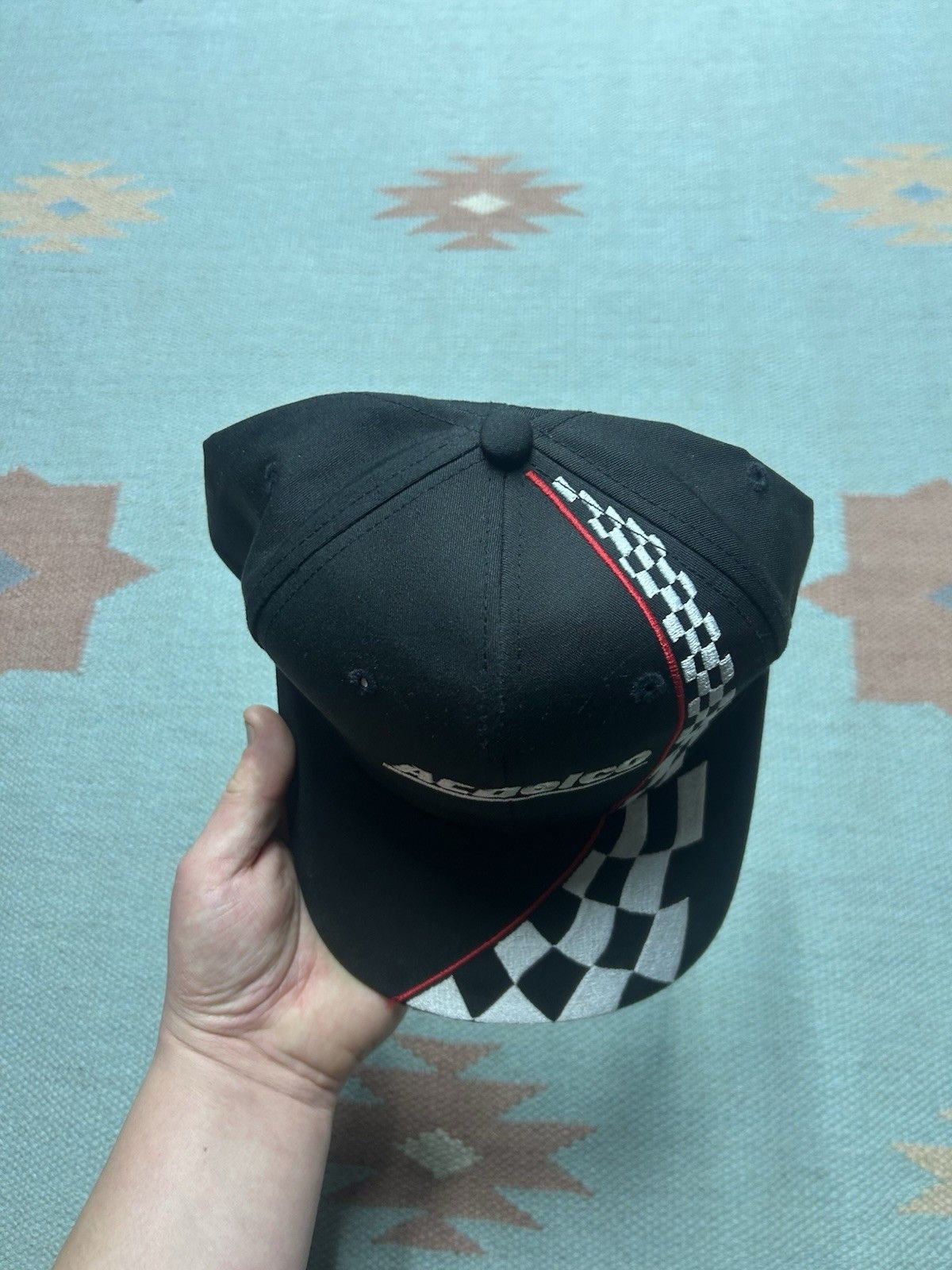 Vintage Vtg Snap hat AC Delco universal lift parts racing checkered Size ONE SIZE - 3 Thumbnail