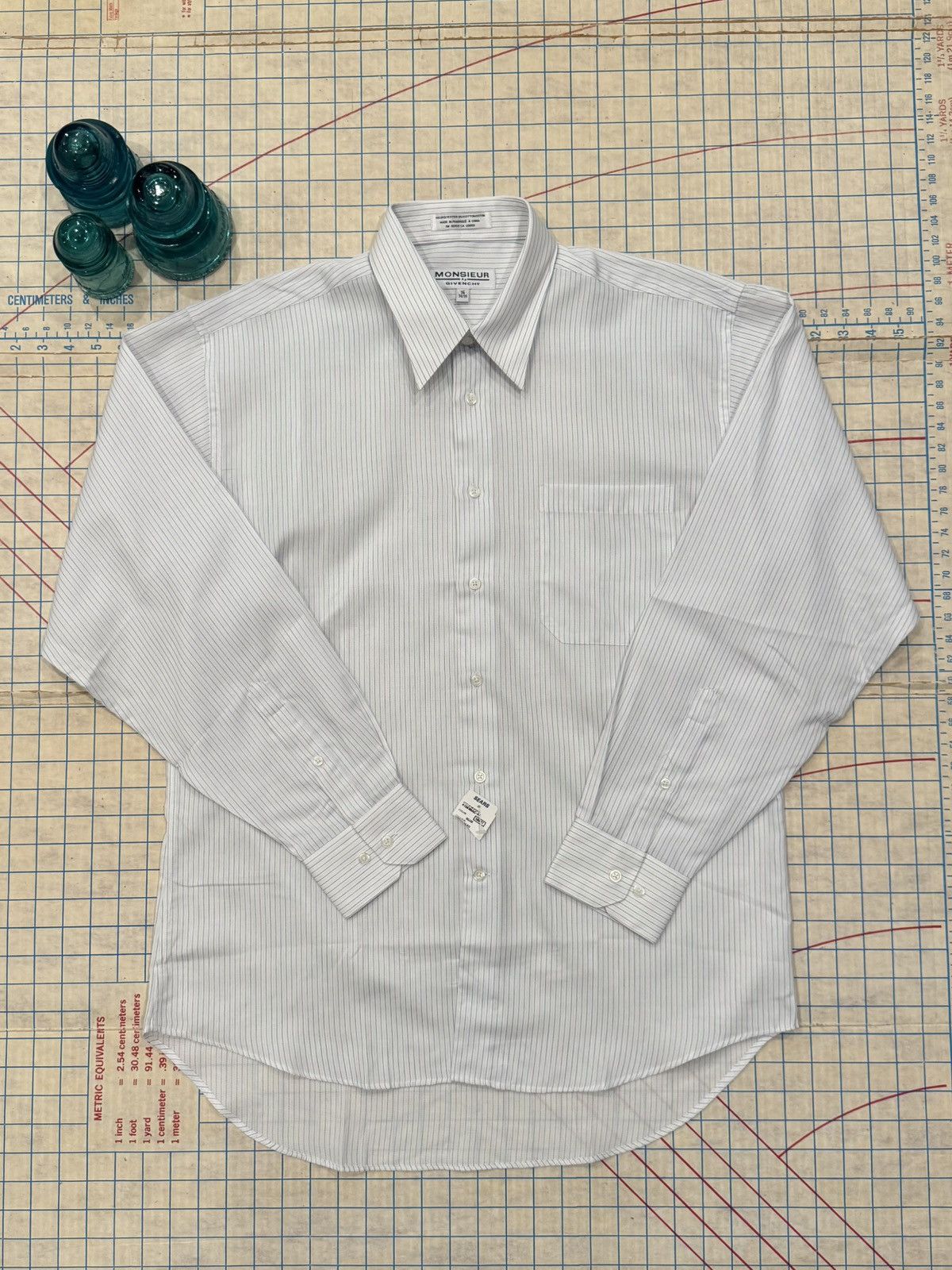 Givenchy NWT Vintage Givenchy Monsieur Vertical Striped Button Up 16 Size US XL / EU 56 / 4 - 5 Thumbnail