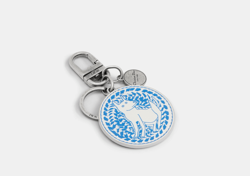 Dior o1w1db10426 2ESKH5 Size : OS / Nel Key Ring in White/Blue Size ONE SIZE - 1 Thumbnail