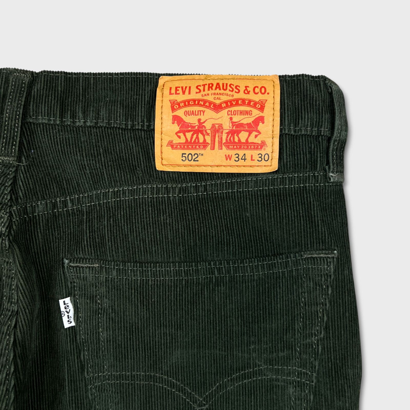 Levi's × Vintage Levi's 502 Pants 34x30 Corduroy Tapered Stretch Regular Fit Size US 34 / EU 50 - 7 Thumbnail
