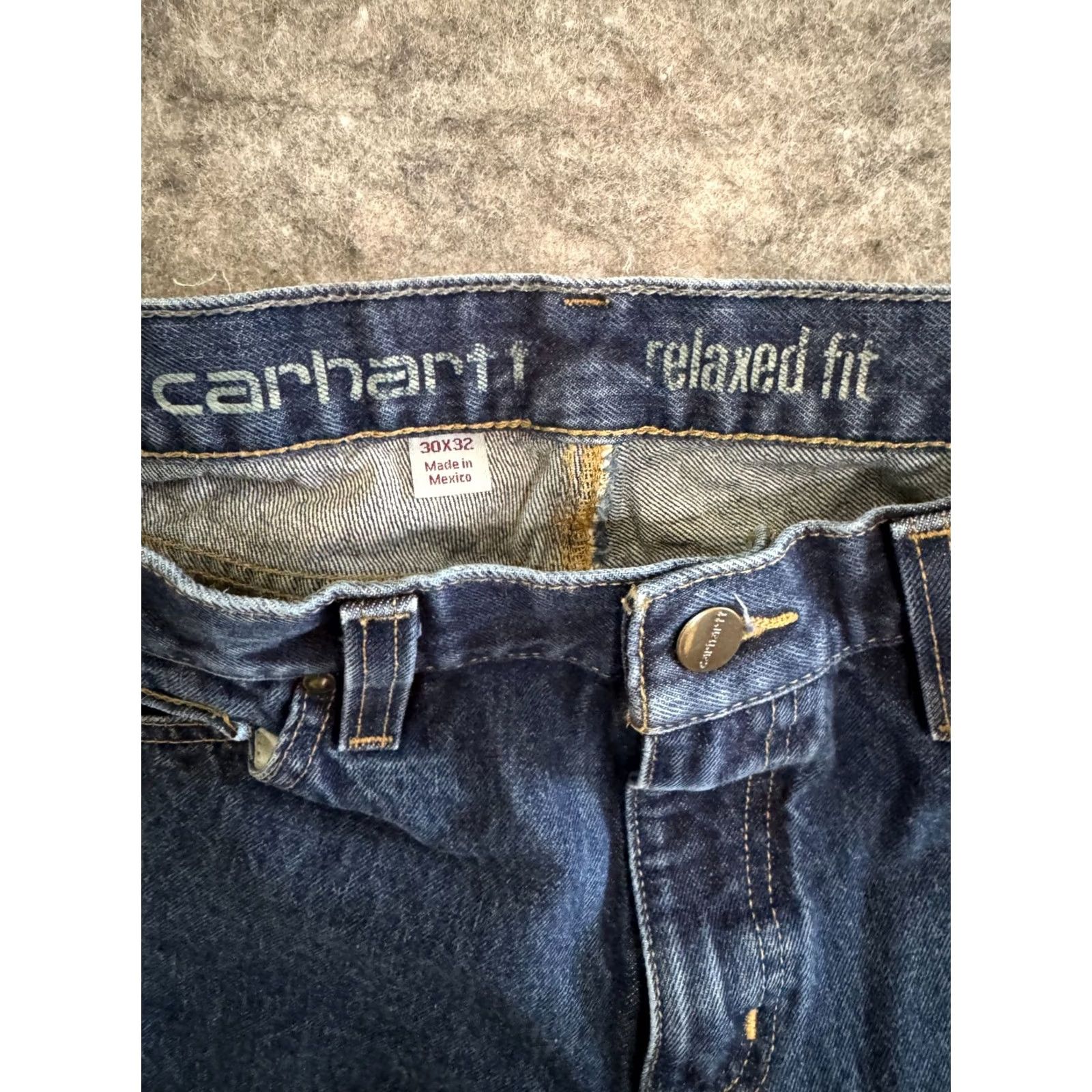 Carhartt Carhartt Jeans Mens 29x32 Blue Denim Relaxed Fit Straight Leg Grunge Size US 29 - 6 Thumbnail