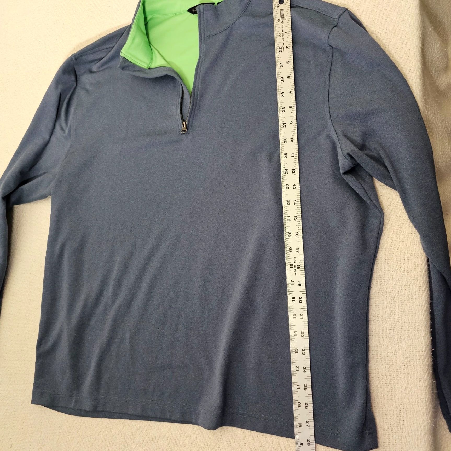 Vintage Walter Hagen Golf Shirt XL Mock Neck 1/4 Zip Pullover Blue Green Fleece Lined Activewear Mens Regular Size US XL / EU 56 / 4 - 3 Thumbnail