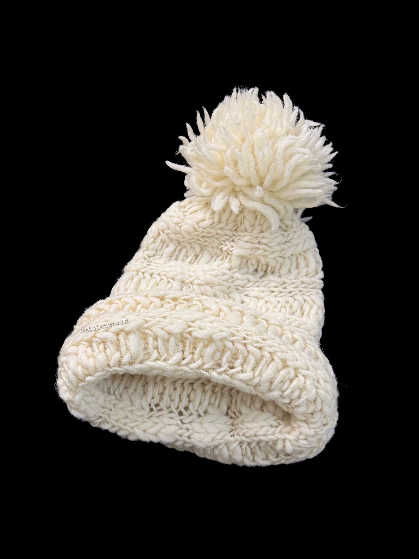 Limi Feu Limi Feu Cream Chunky Knit Pom Pom Beanie 2 Ways Size ONE SIZE - 4 Thumbnail